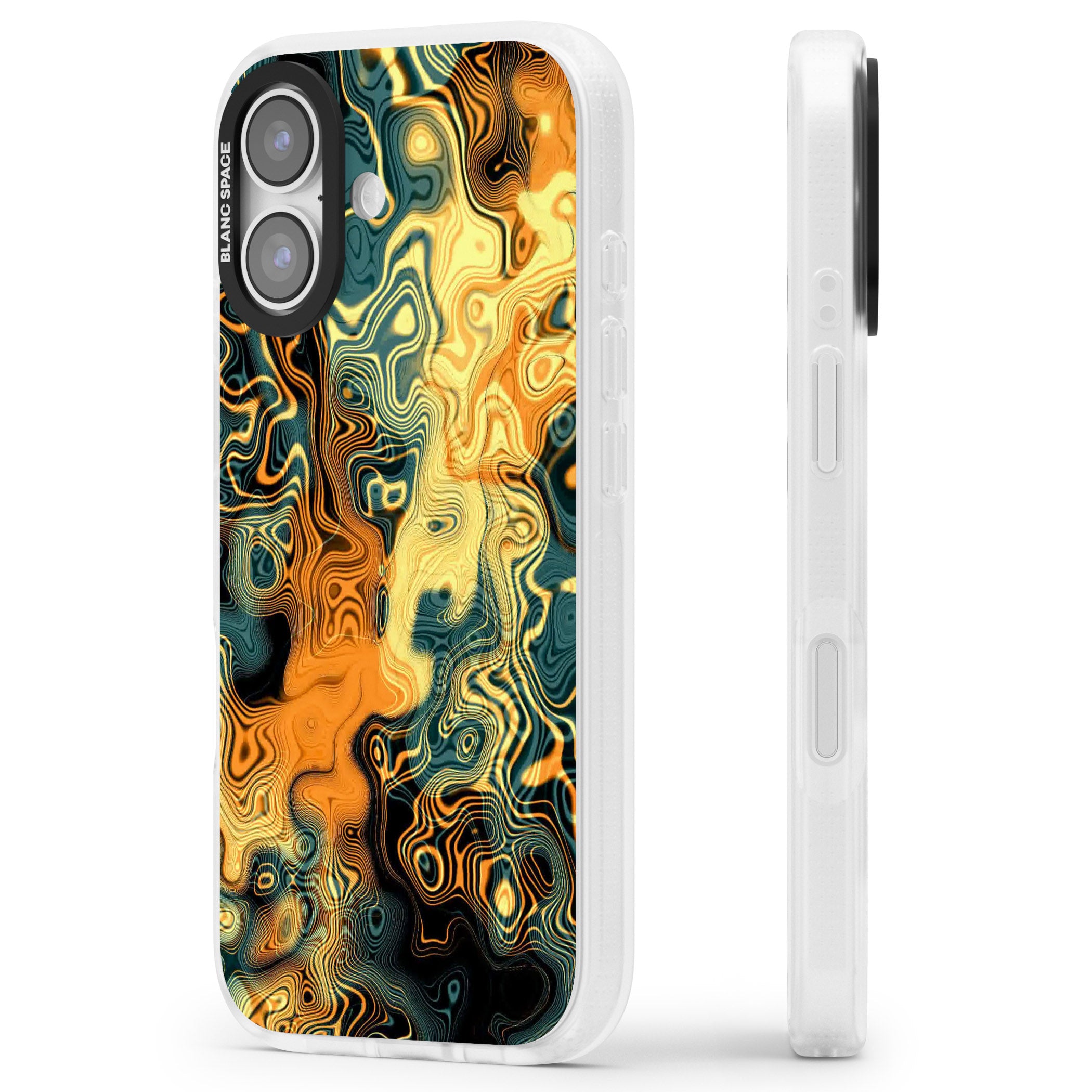 Gold Green Marble iPhone 17 Impact Air Clear Phone Case Side Profile