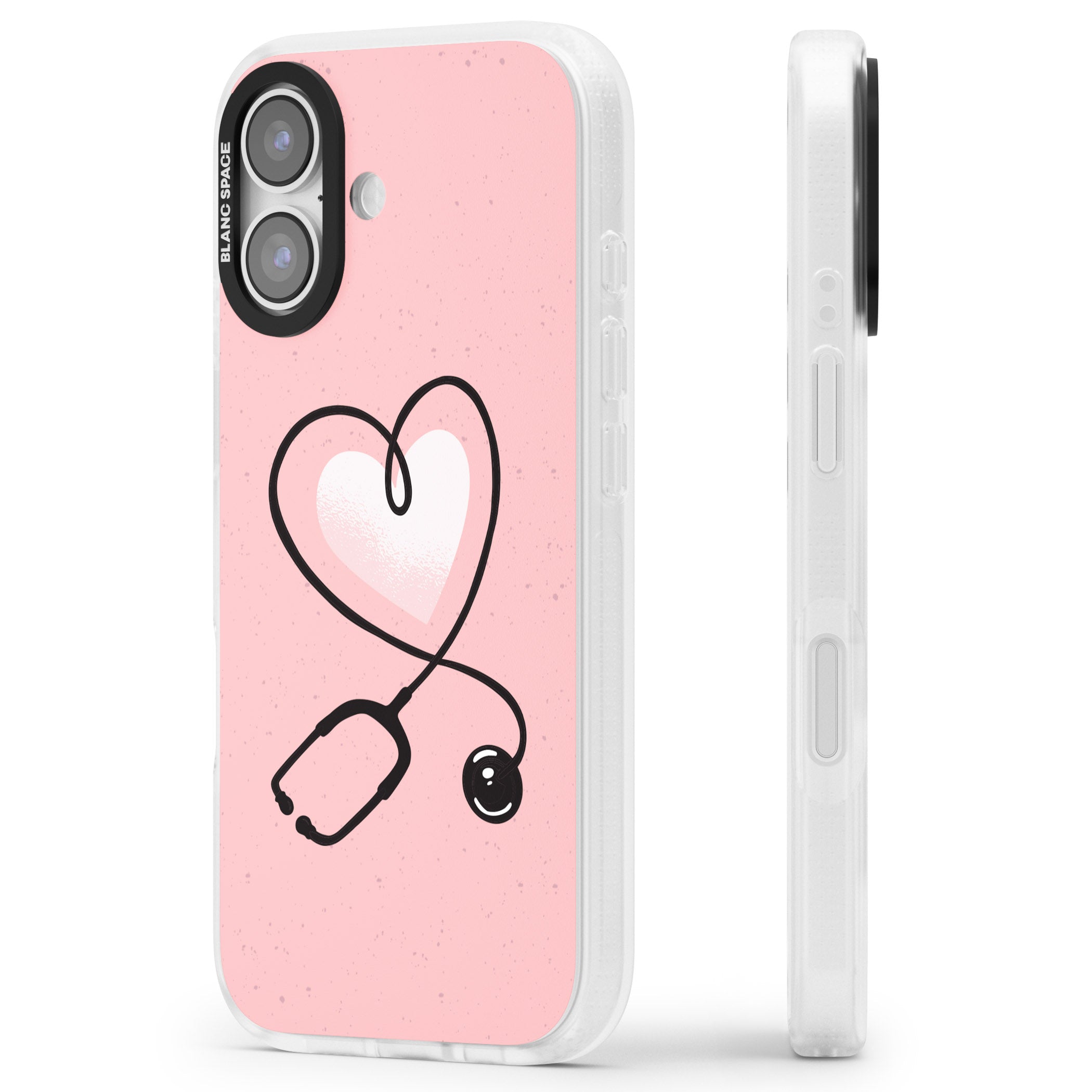 Stethoscope Heart iPhone 17 Impact Air Clear Phone Case Side Profile