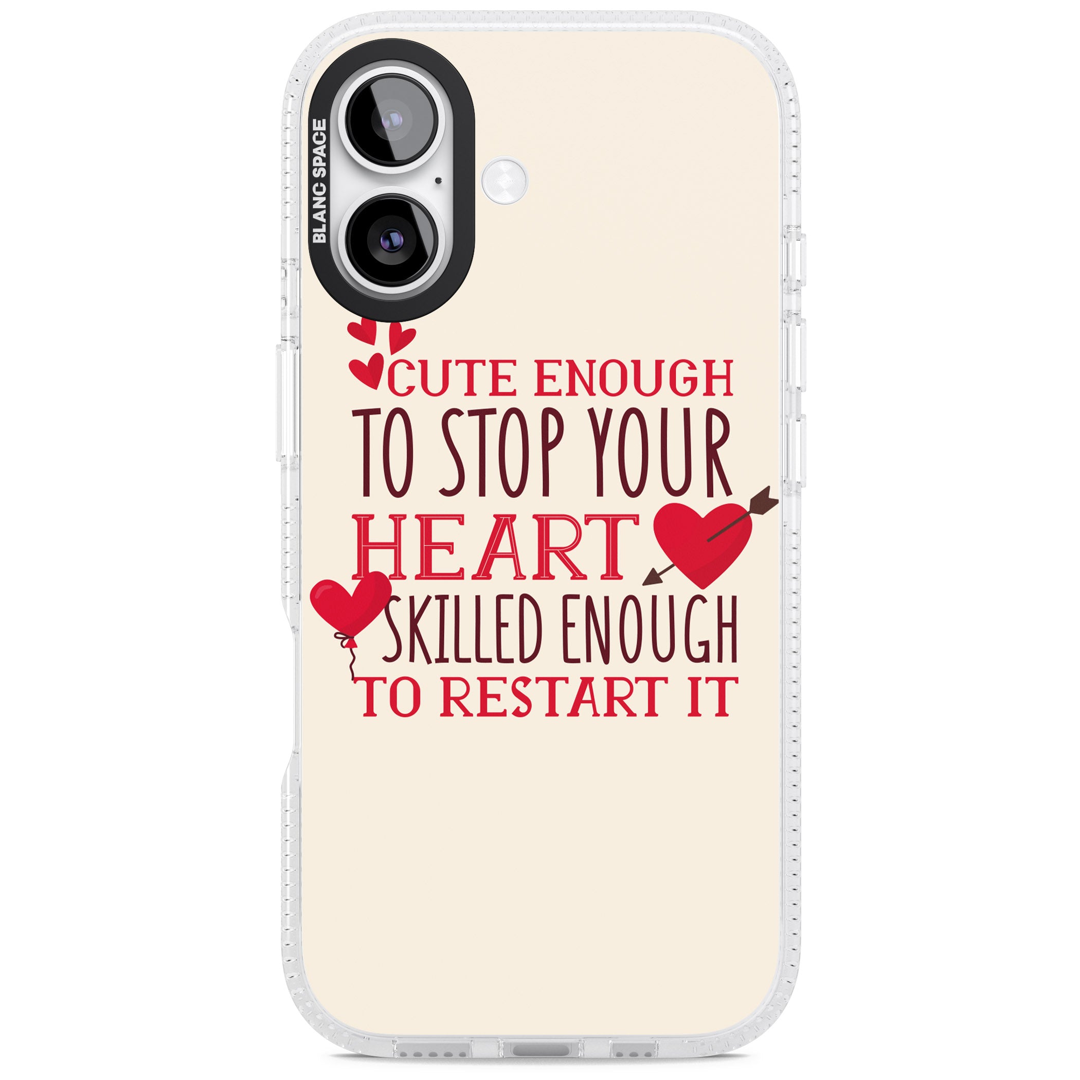 Cute Enough To Stop Your Heart iPhone 17 Impact Air Clear Phone Case