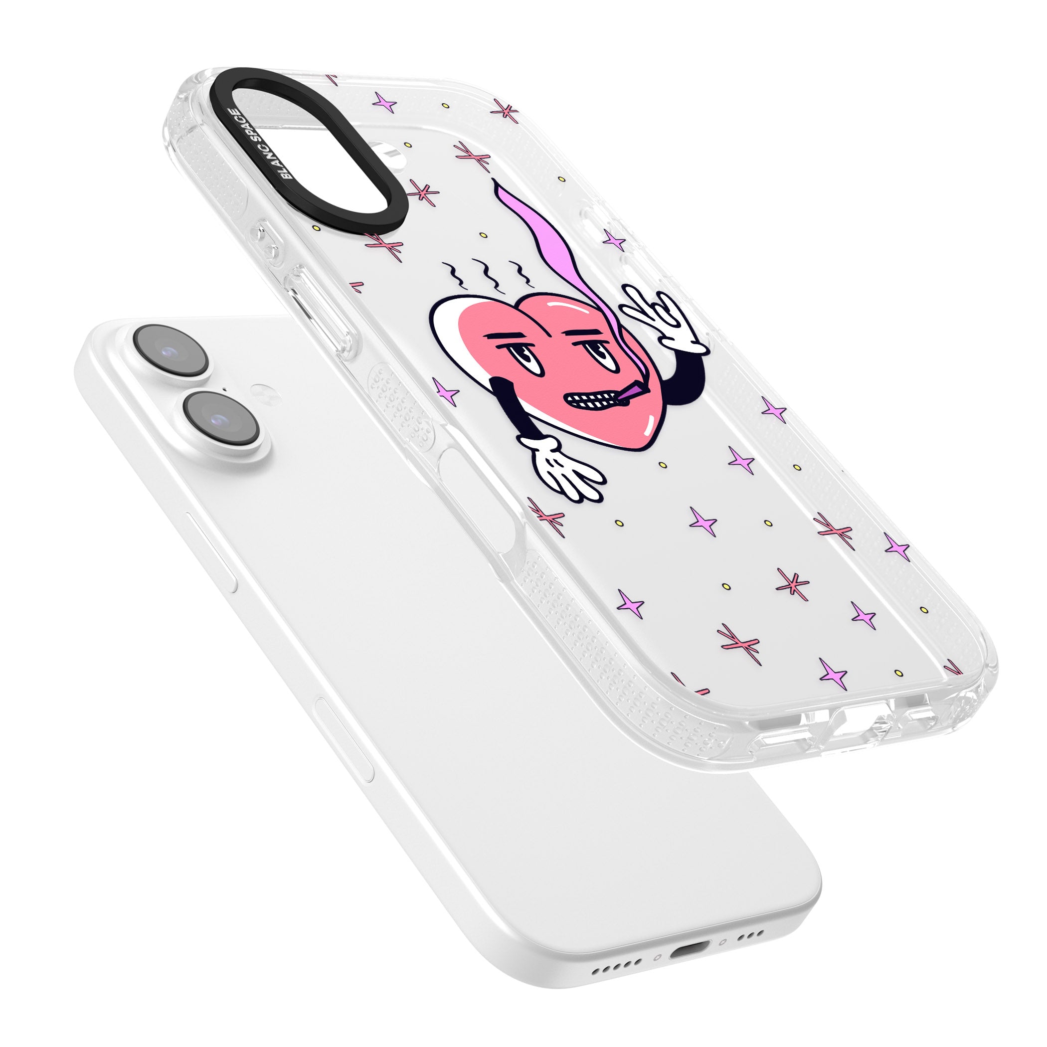 Quirky Heart iPhone 17 Impact Air Clear Phone Case Colours