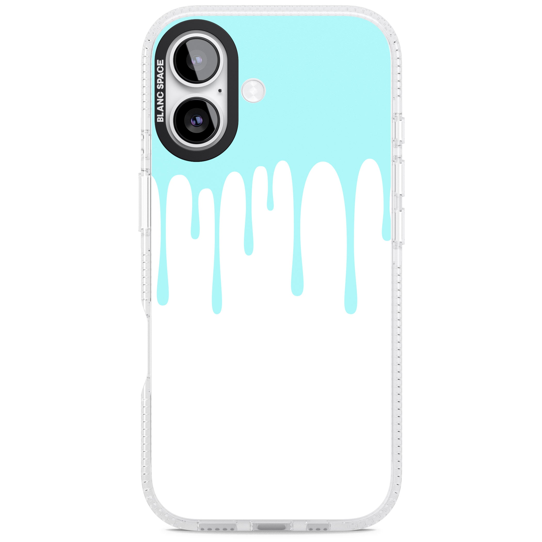 Melted Teal Drip iPhone 17 Impact Air Clear Phone Case
