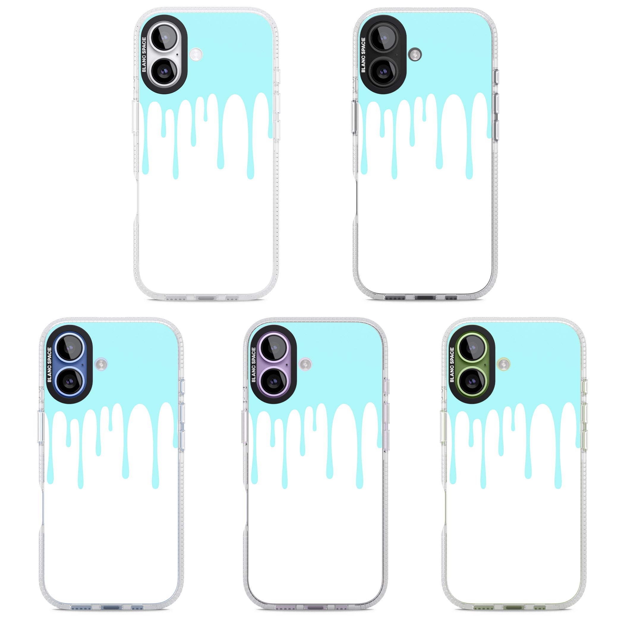 Melted Teal Drip iPhone 17 Impact Air Clear Phone Case APT Impact Protection