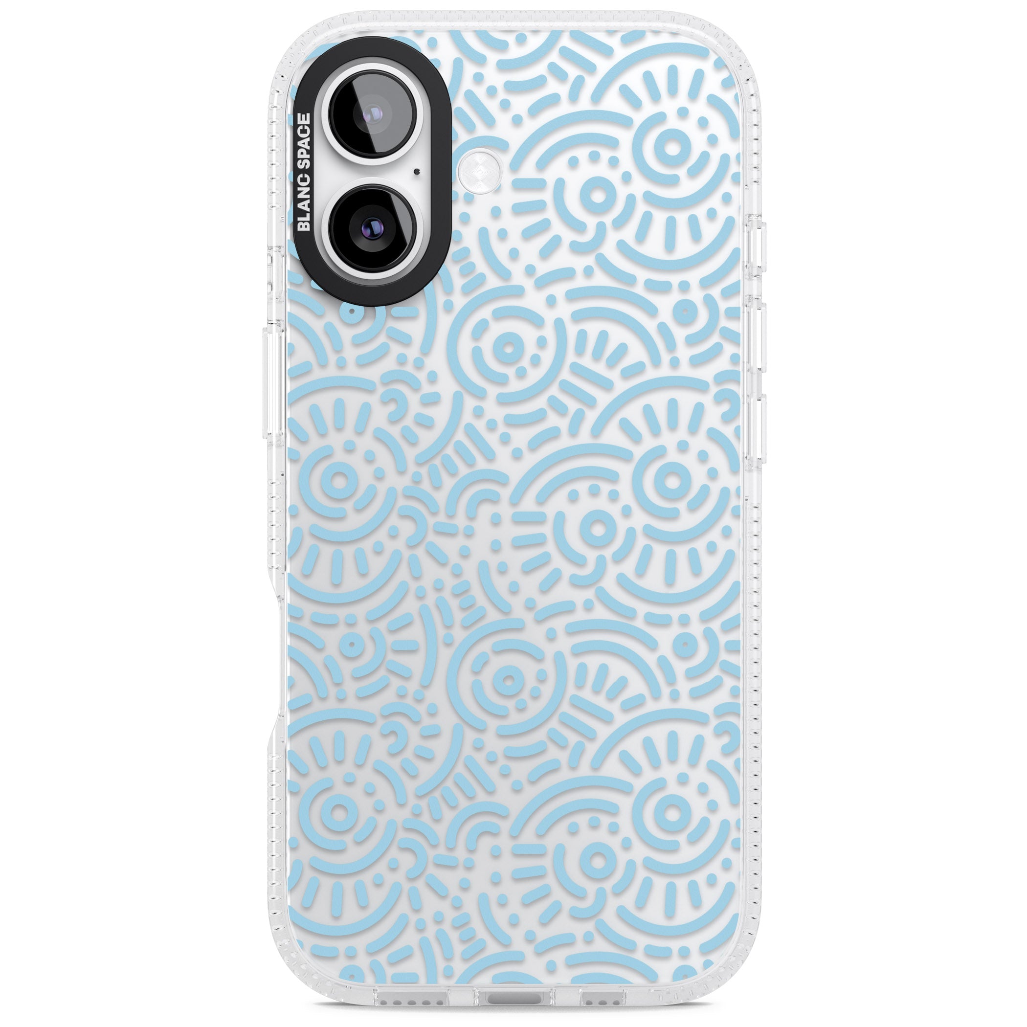 Light Blue Retro Pattern iPhone 17 Impact Air Clear Phone Case