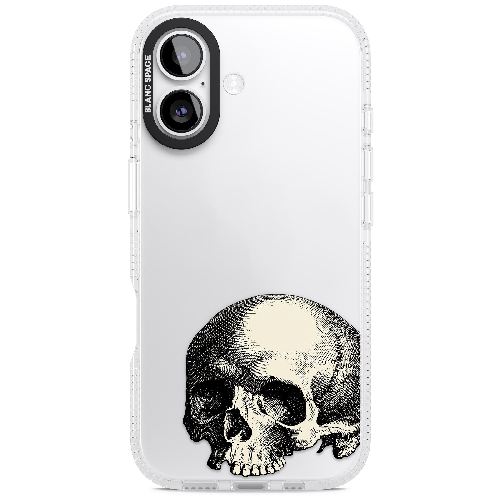 Minimal Vintage Skull iPhone 17 Impact Air Clear Phone Case