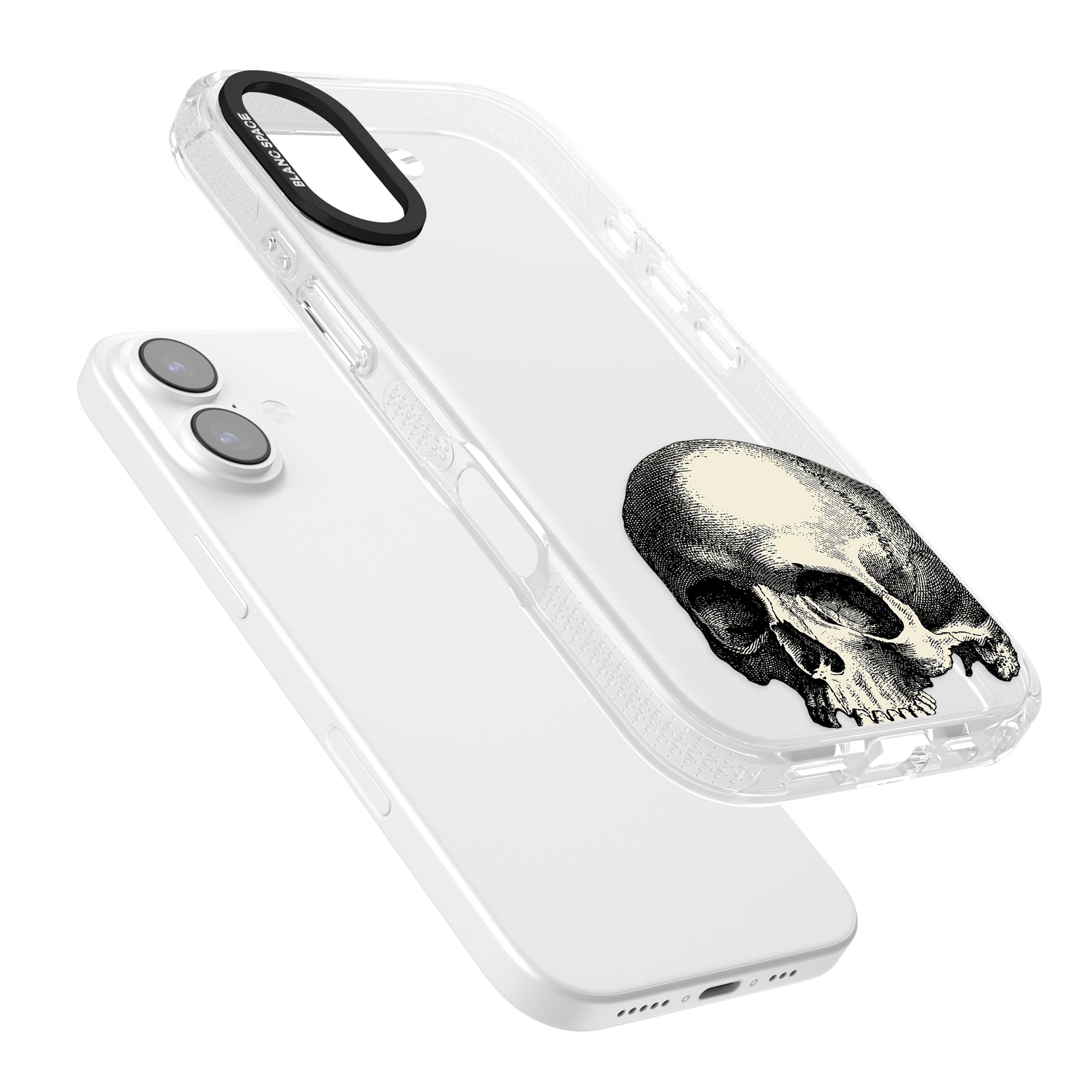Minimal Vintage Skull iPhone 17 Impact Air Clear Phone Case Colours