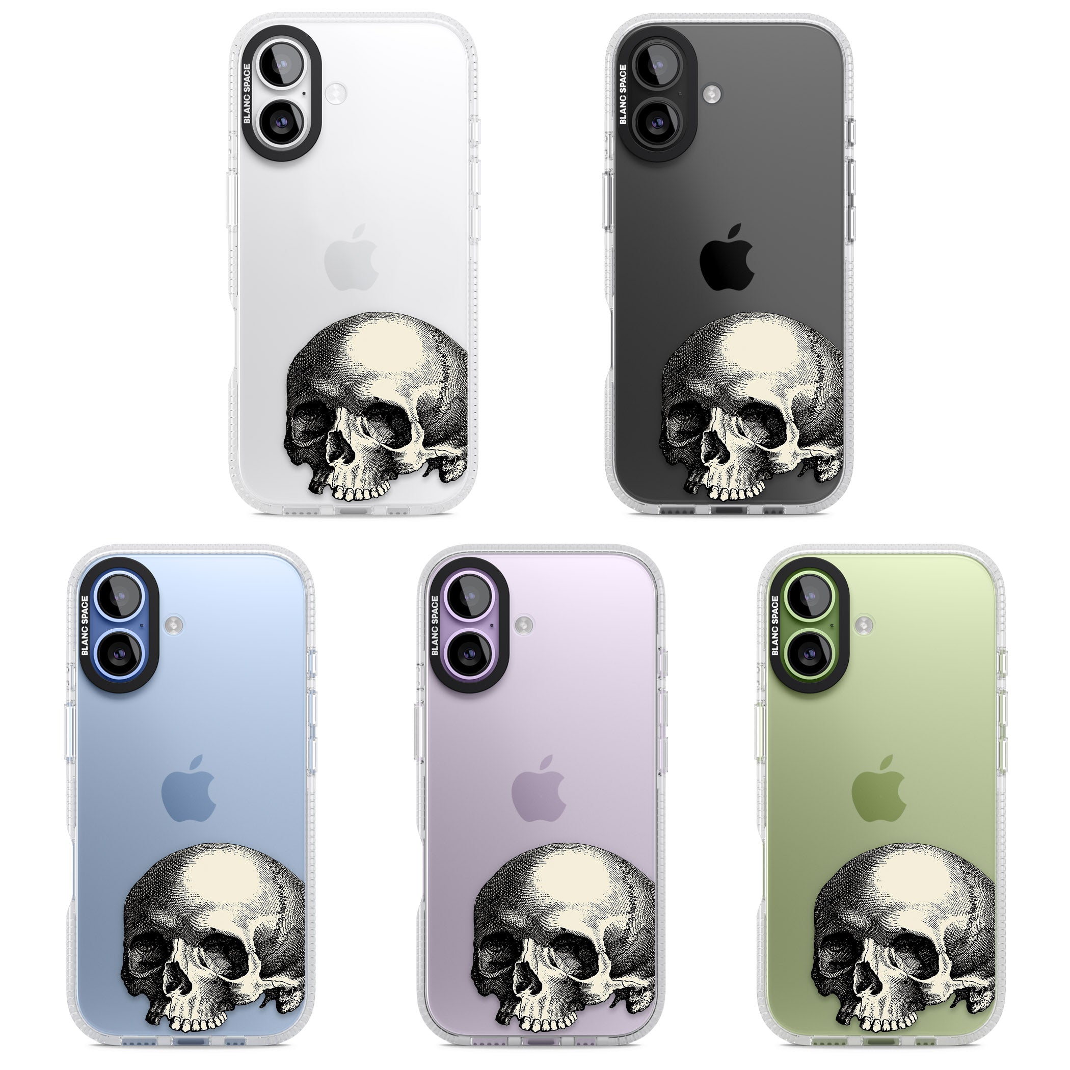 Minimal Vintage Skull iPhone 17 Impact Air Clear Phone Case APT Impact Protection