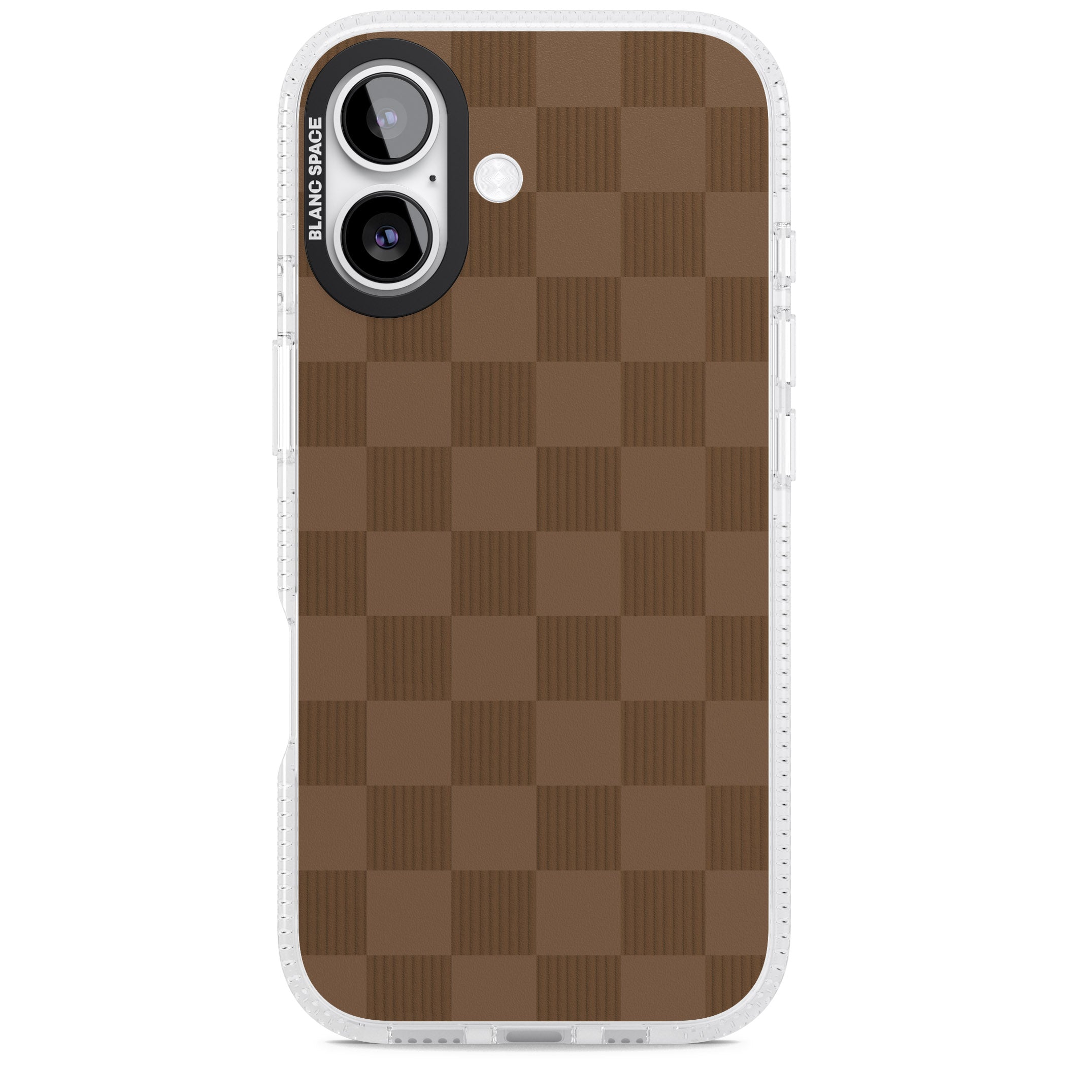 Chocolate Checkered iPhone 17 Impact Air Clear Phone Case