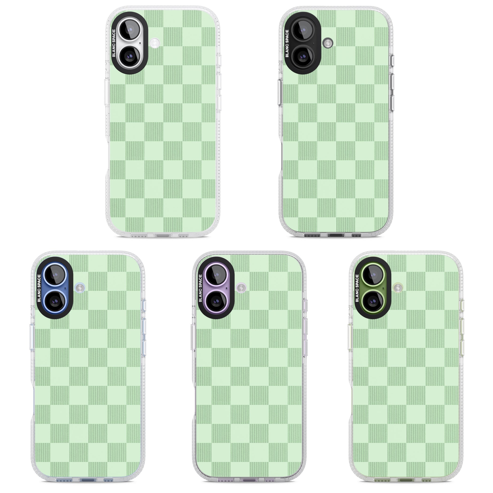 Seafoam Checkered iPhone 17 Impact Air Clear Phone Case APT Impact Protection