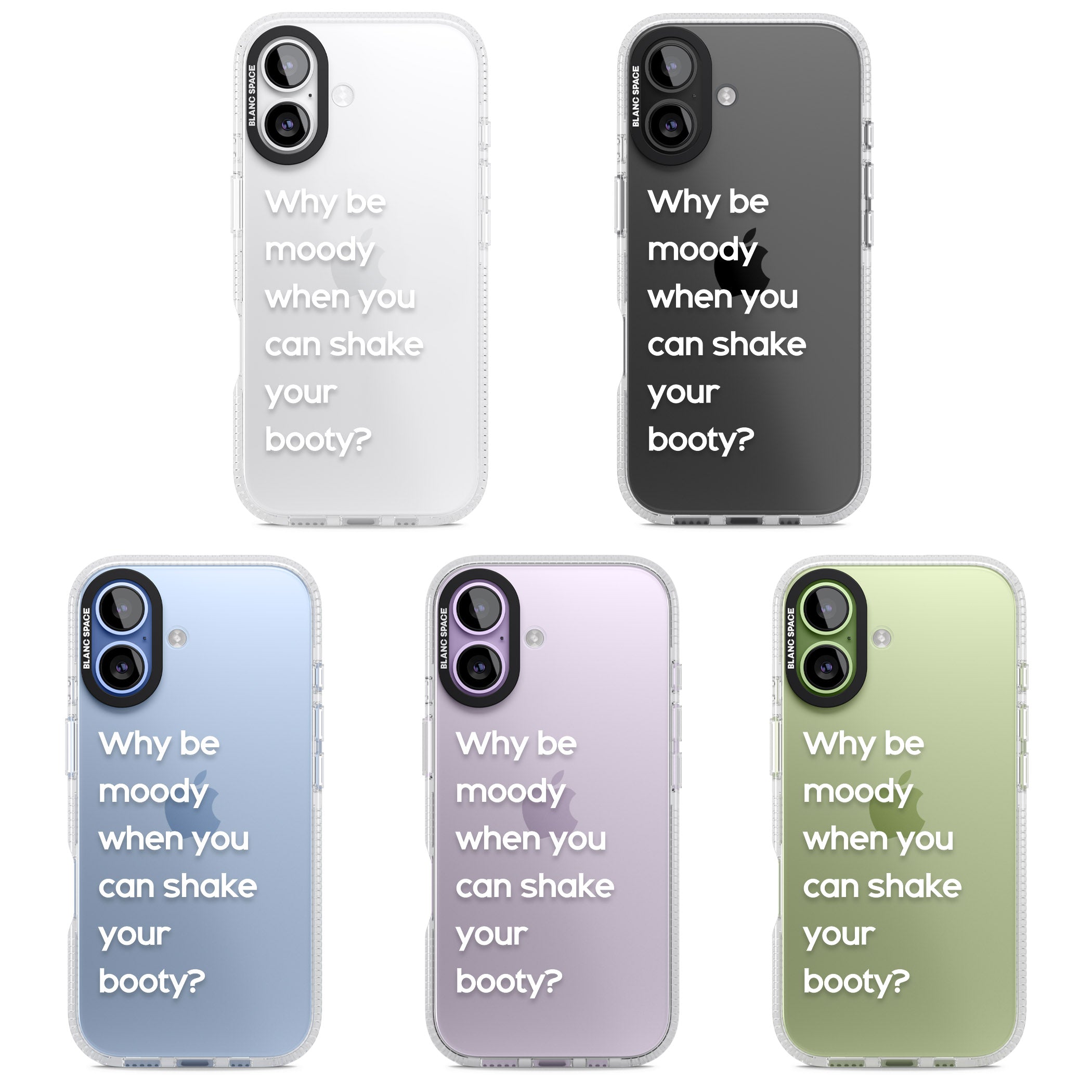 Why Be Moody When You Can Shake Your Booty? iPhone 17 Impact Air Clear Phone Case APT Impact Protection