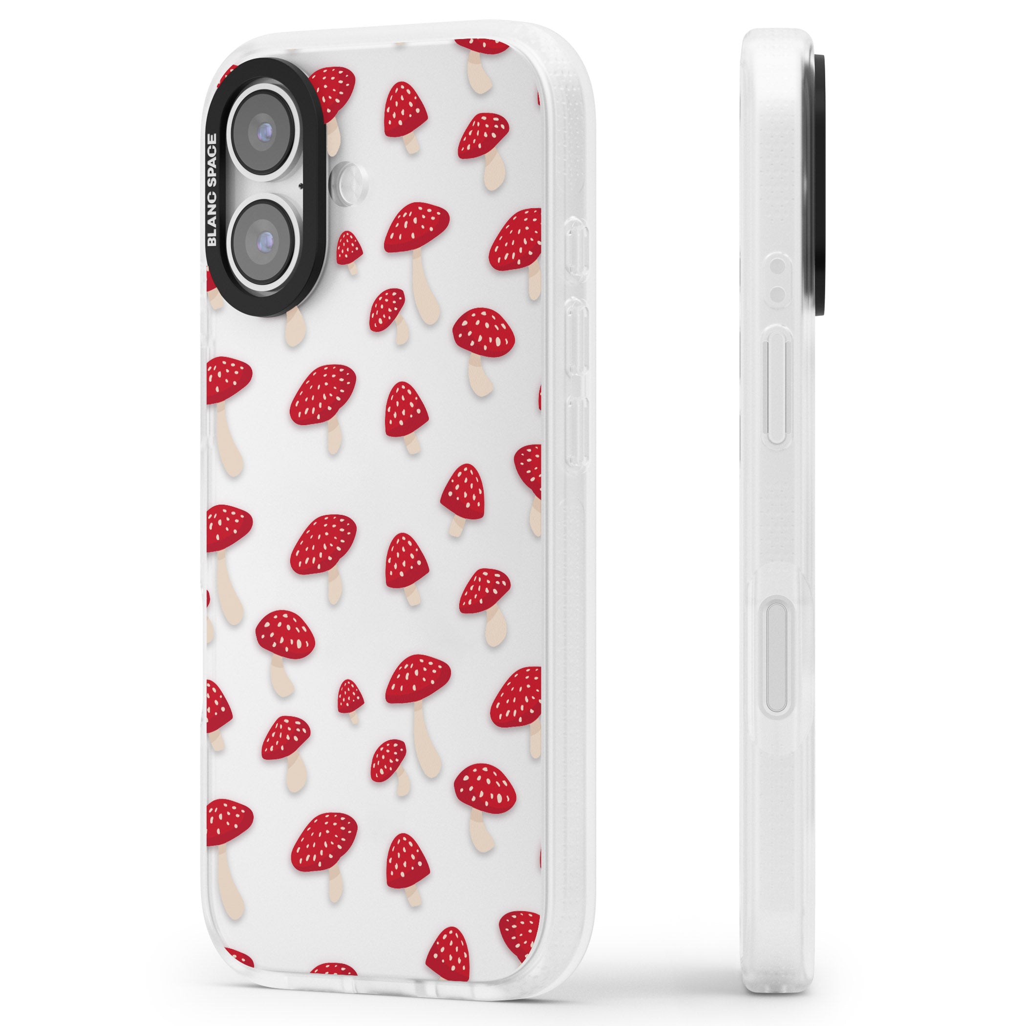 Magical Mushroom Pattern iPhone 17 Impact Air Clear Phone Case Side Profile