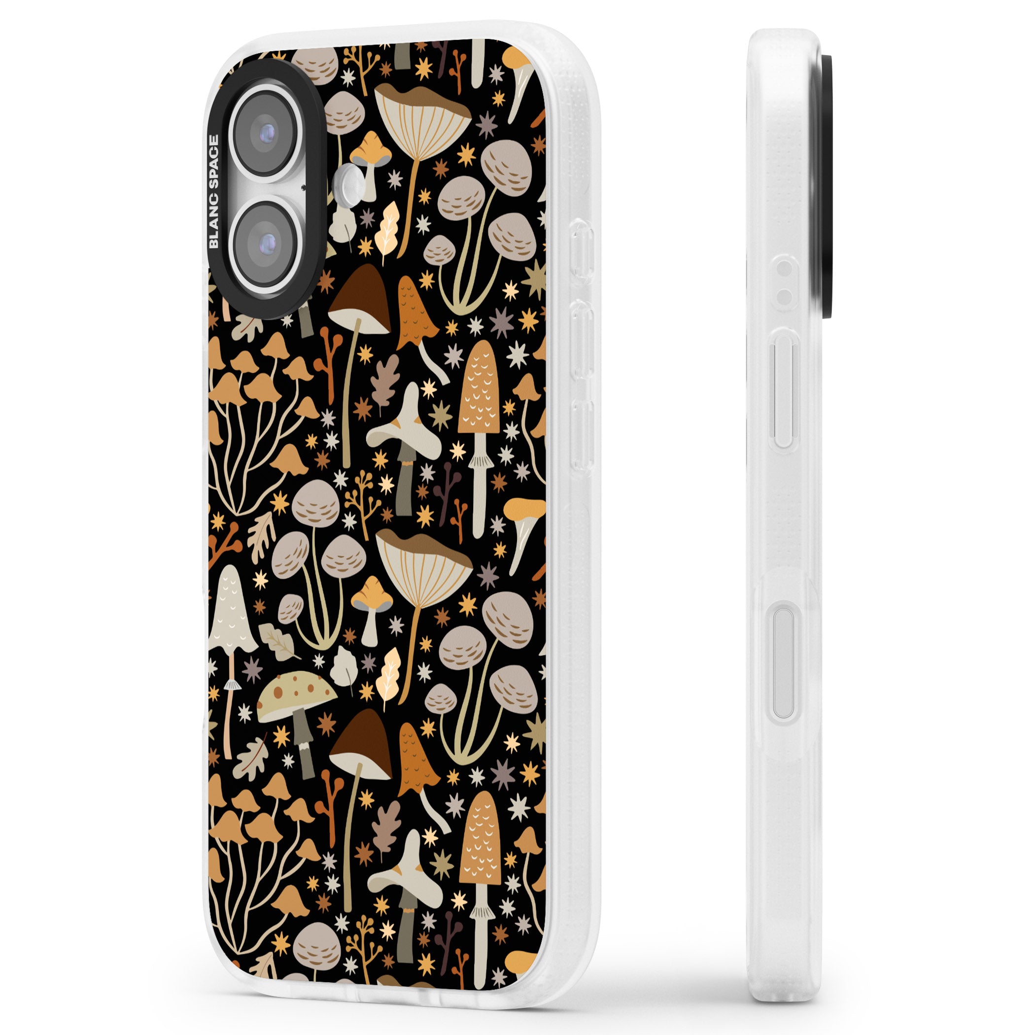 Mushroom Dream Pattern iPhone 17 Impact Air Clear Phone Case Side Profile