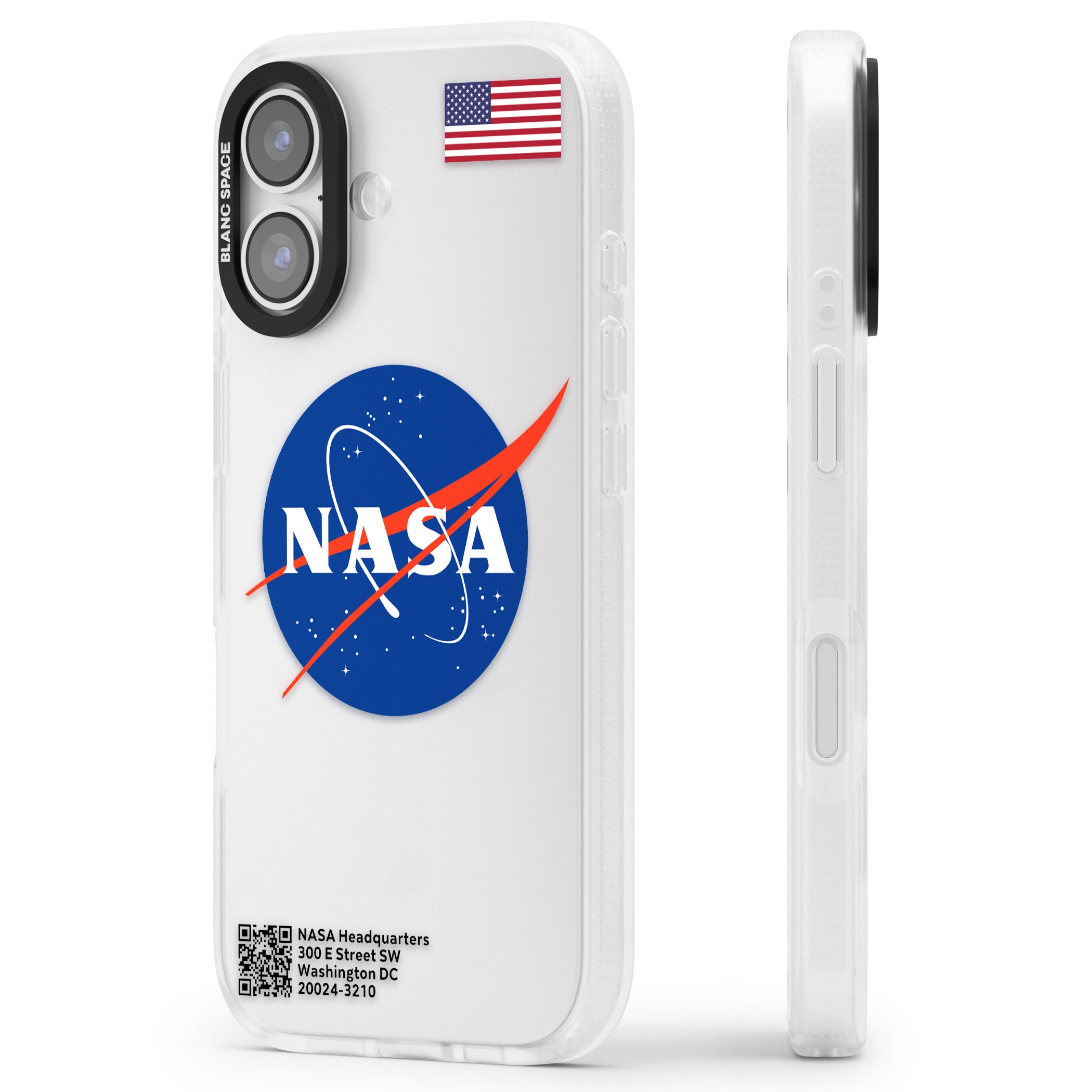Nasa Meatball iPhone 17 Impact Air Clear Phone Case Side Profile