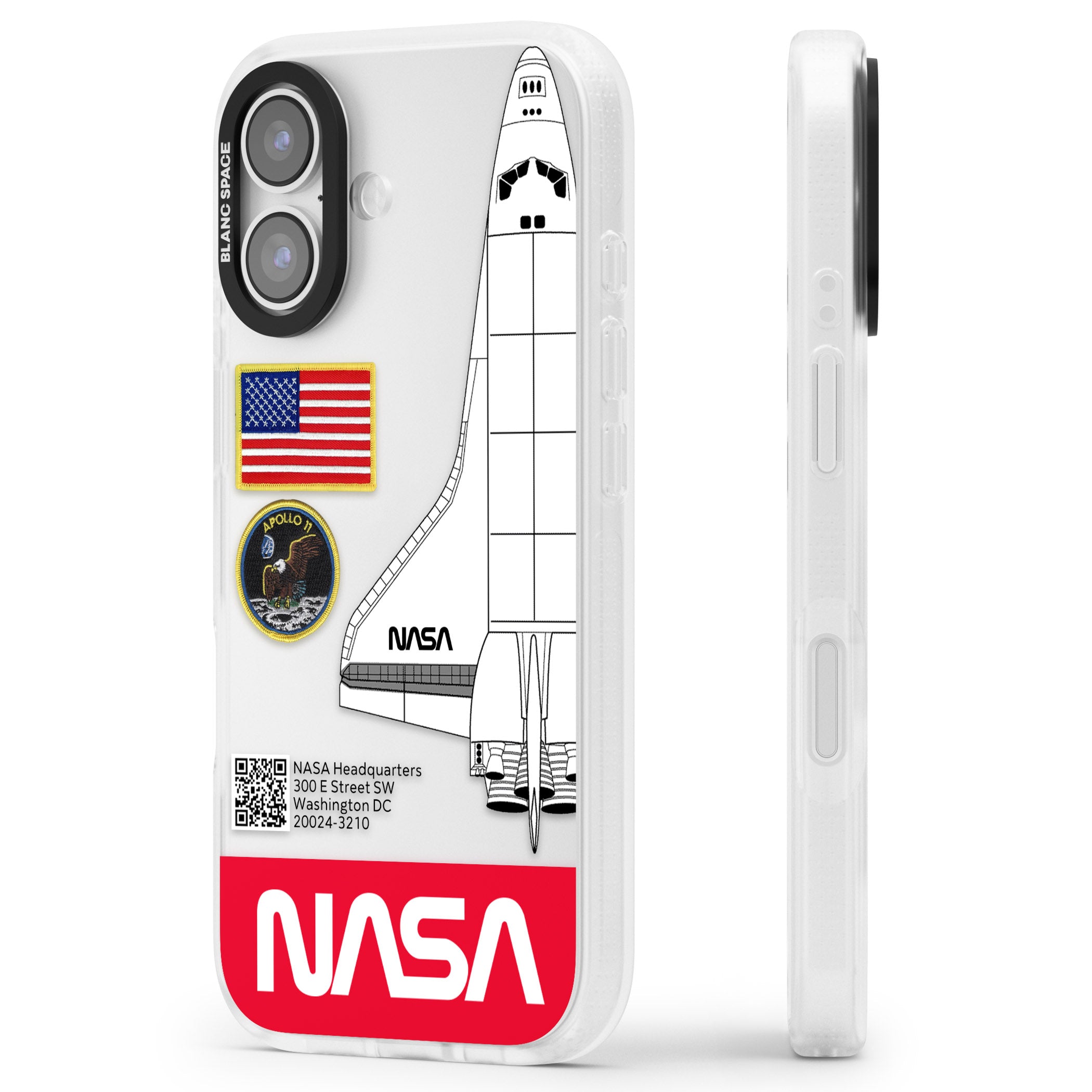 Nasa Apollo 11 iPhone 17 Impact Air Clear Phone Case Side Profile