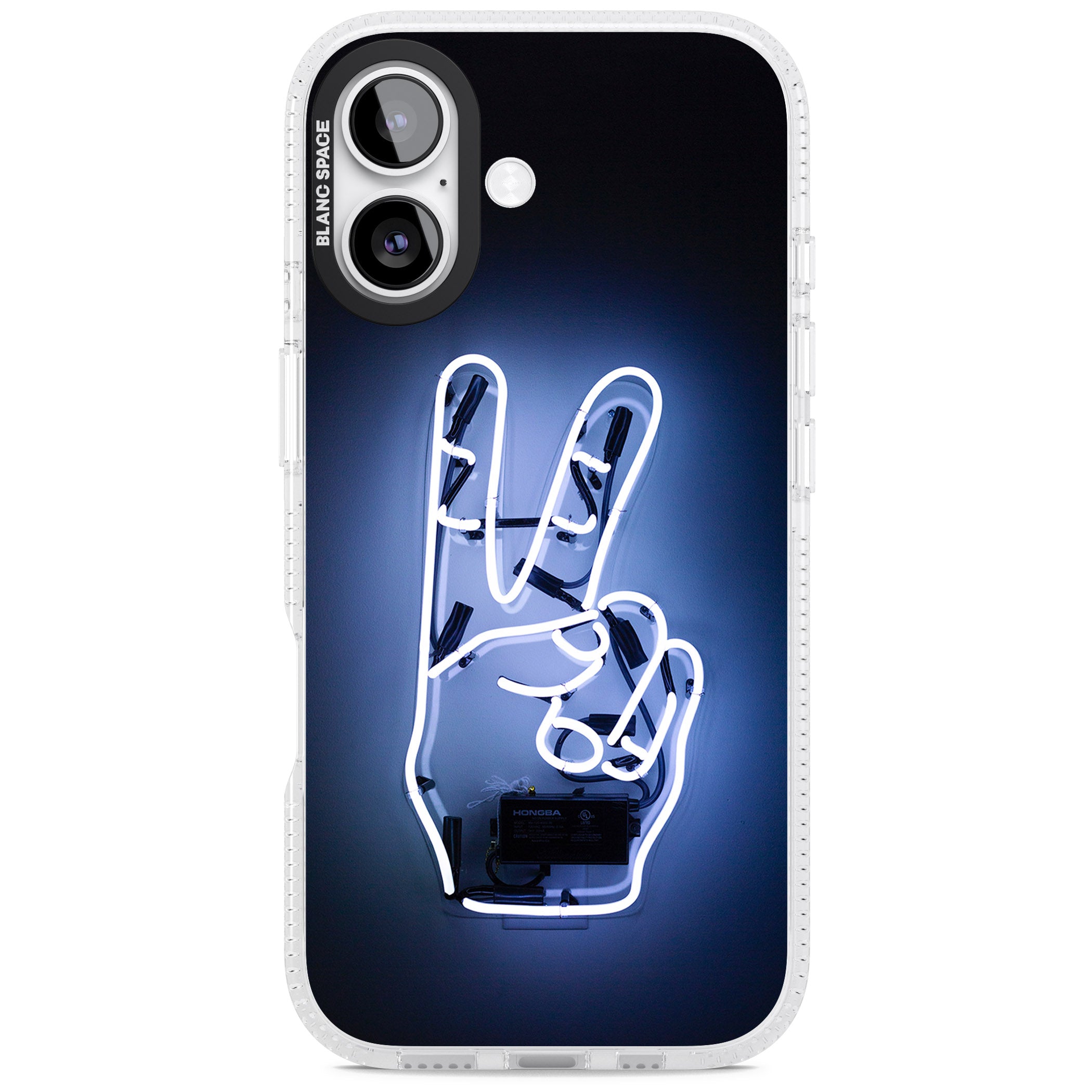 Neon Peace Sign iPhone 17 Impact Air Clear Phone Case