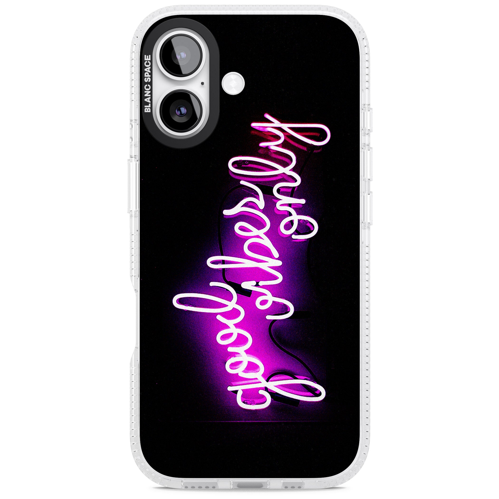 Good Vibes Only Neon Glow iPhone 17 Impact Air Clear Phone Case