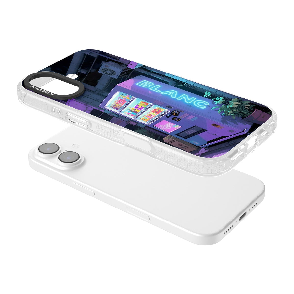 Shibuya Glow iPhone 16 / iPhone 16 Plus / iPhone 17 Impact Air Clear Phone Case angled