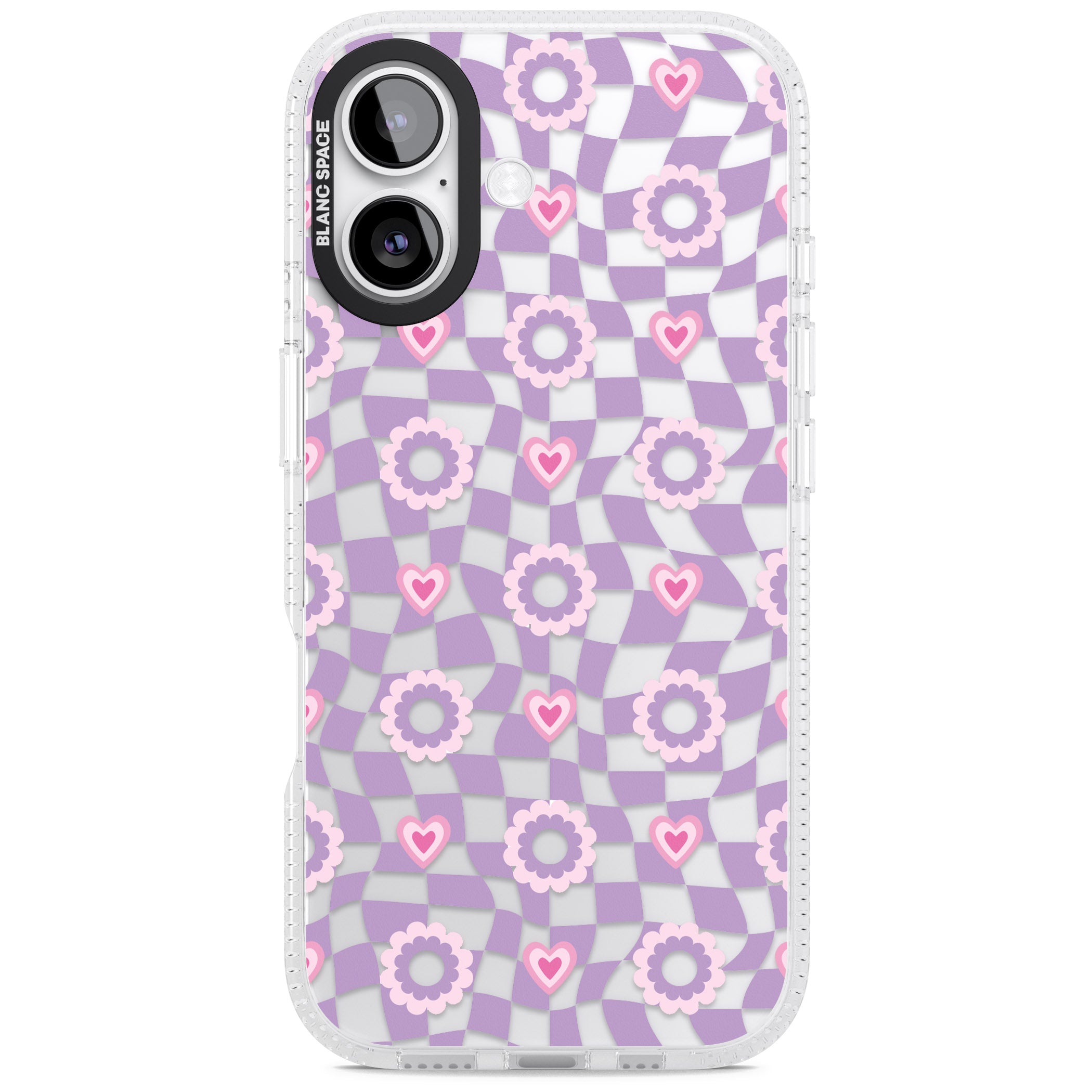 Checkered Love Pattern iPhone 17 Impact Air Clear Phone Case