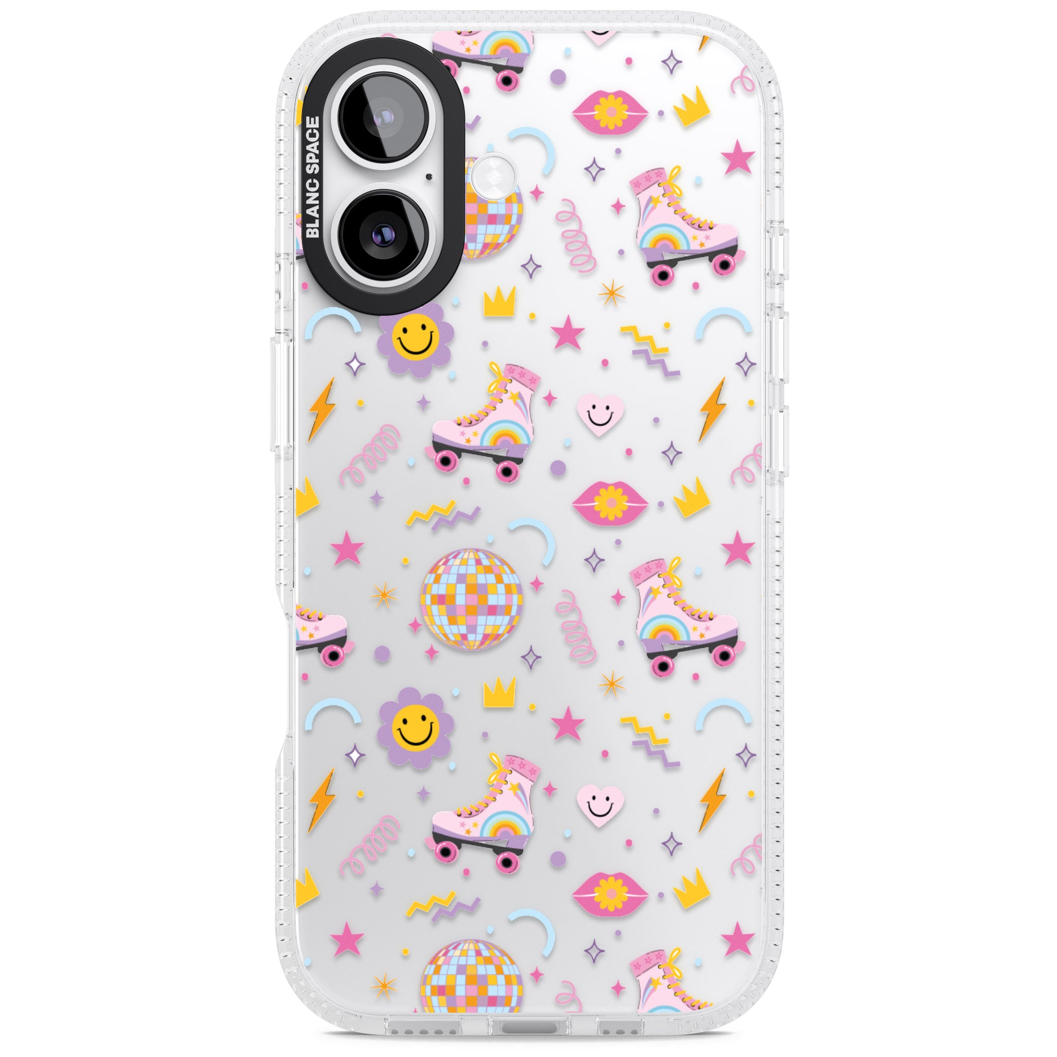 Roller Disco Pattern iPhone 17 Impact Air Clear Phone Case
