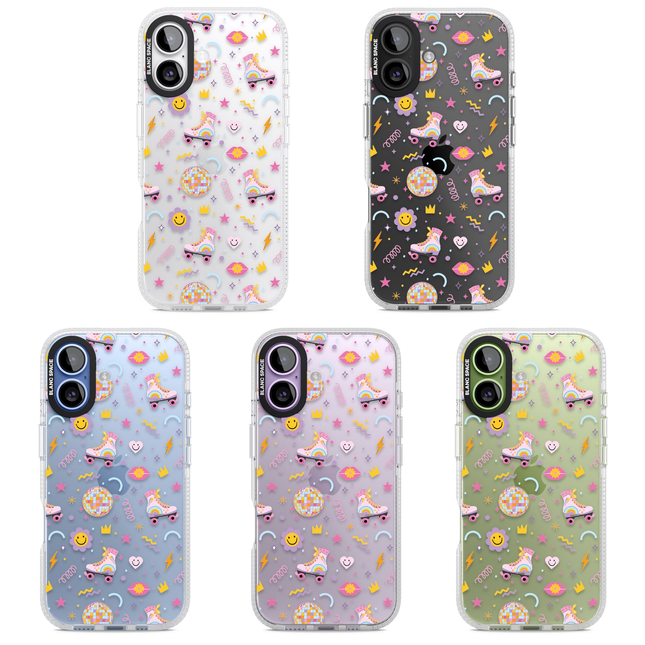 Roller Disco Pattern iPhone 17 Impact Air Clear Phone Case APT Impact Protection