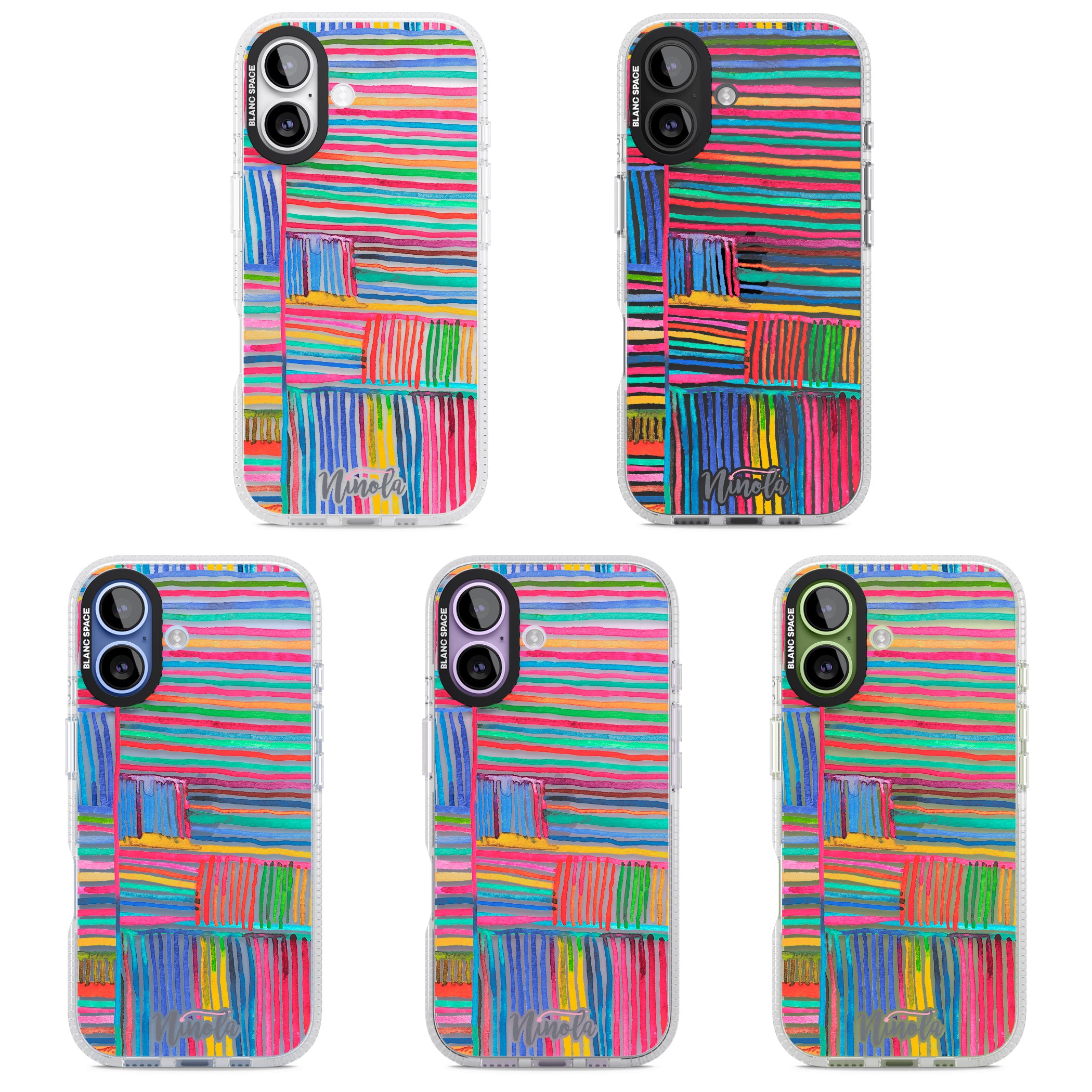 Vibrant Watercolor Lines iPhone 17 Impact Air Clear Phone Case APT Impact Protection