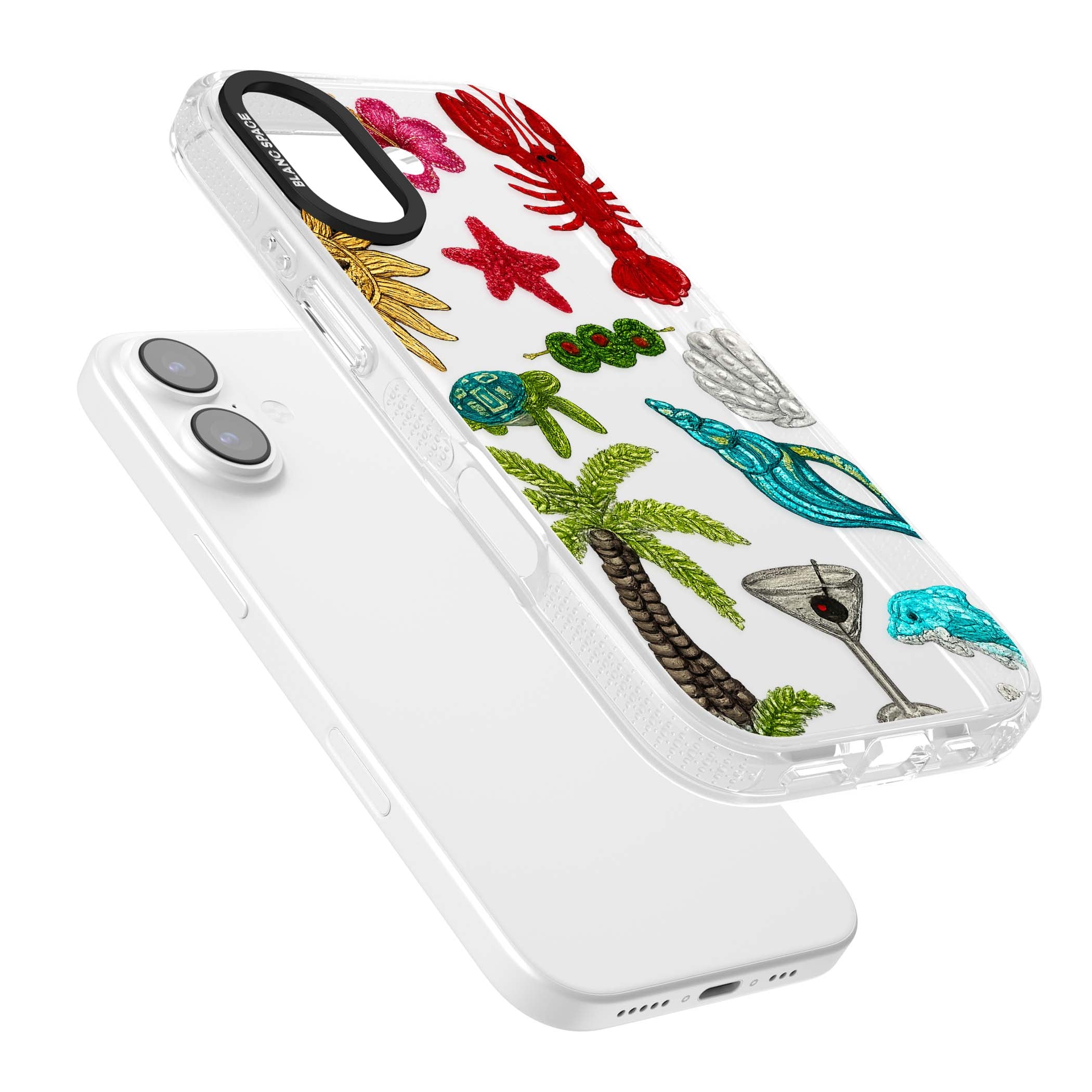 Painted Coastal Pattern coastal iPhone case | Clear Case Impact Air case for iPhone 17