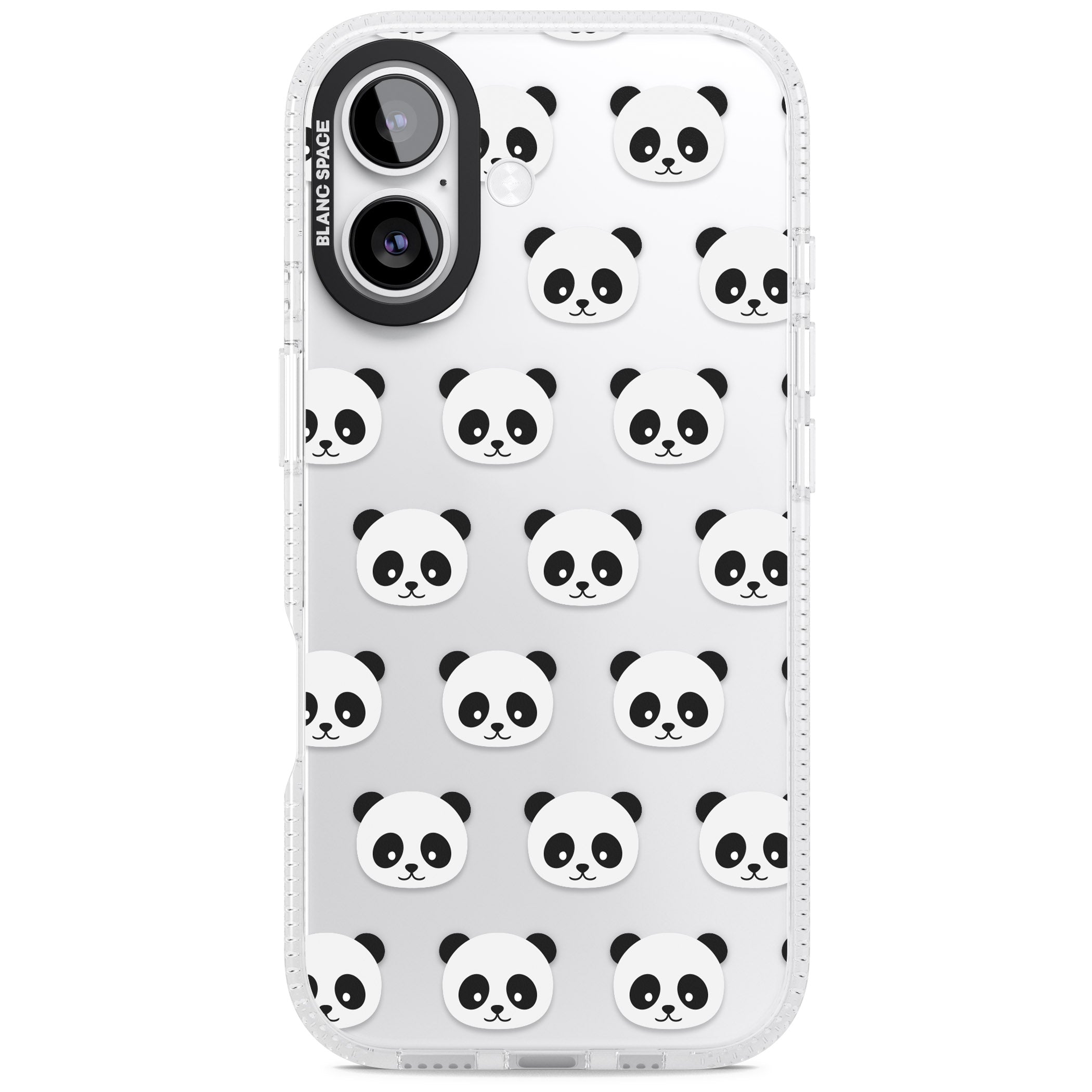 Panda Face Pattern iPhone 17 Impact Air Clear Phone Case