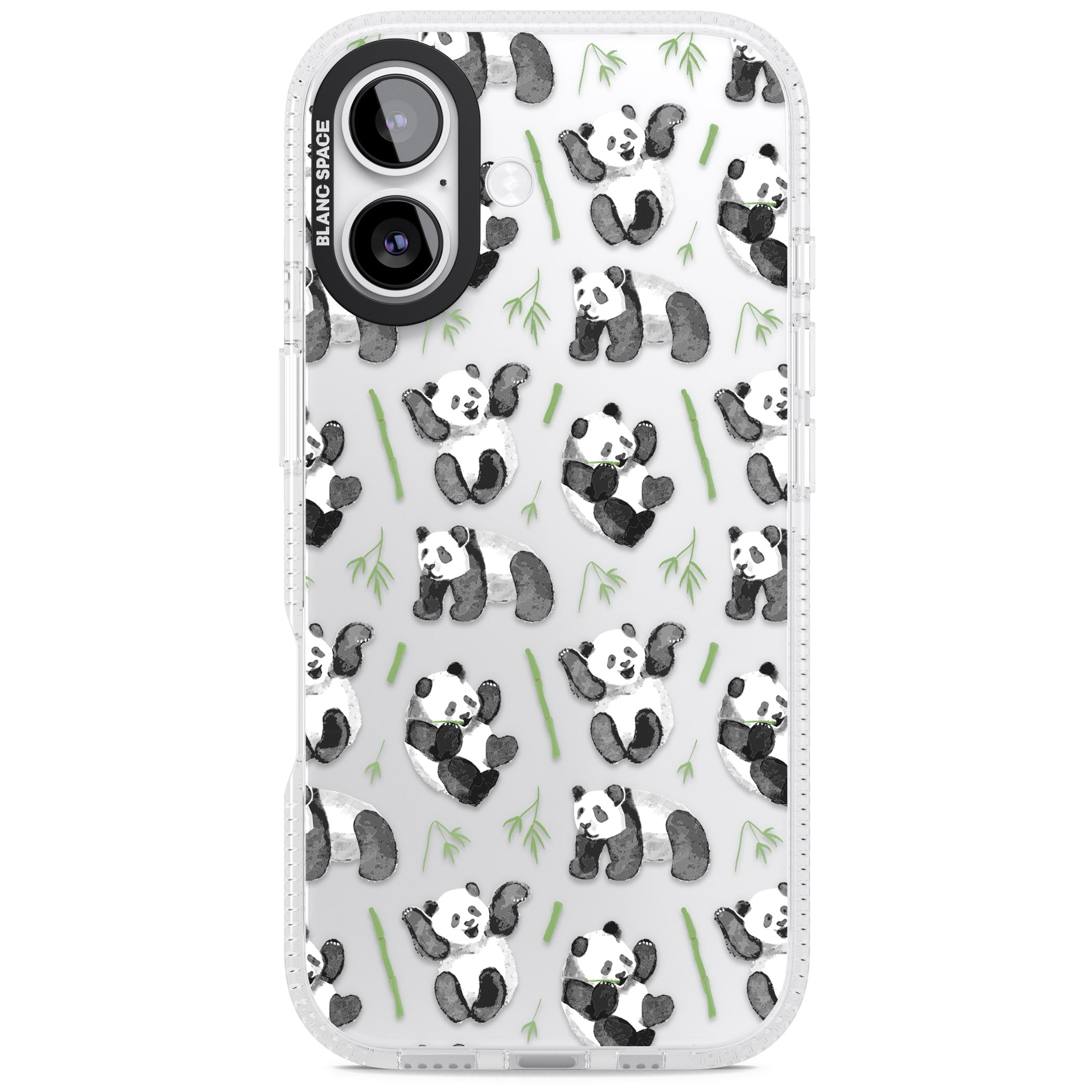 Watercolour Panda Pattern iPhone 17 Impact Air Clear Phone Case