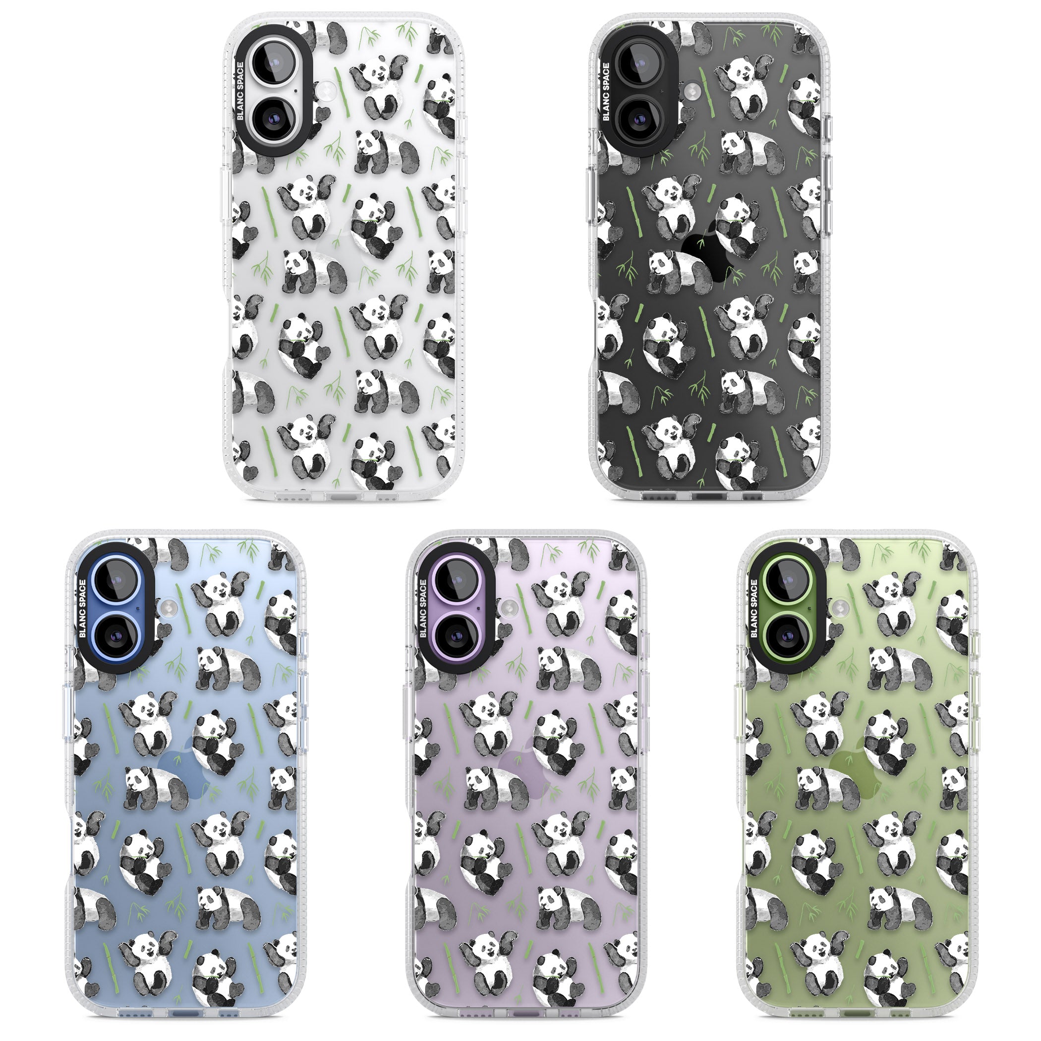 Watercolour Panda Pattern iPhone 17 Impact Air Clear Phone Case APT Impact Protection