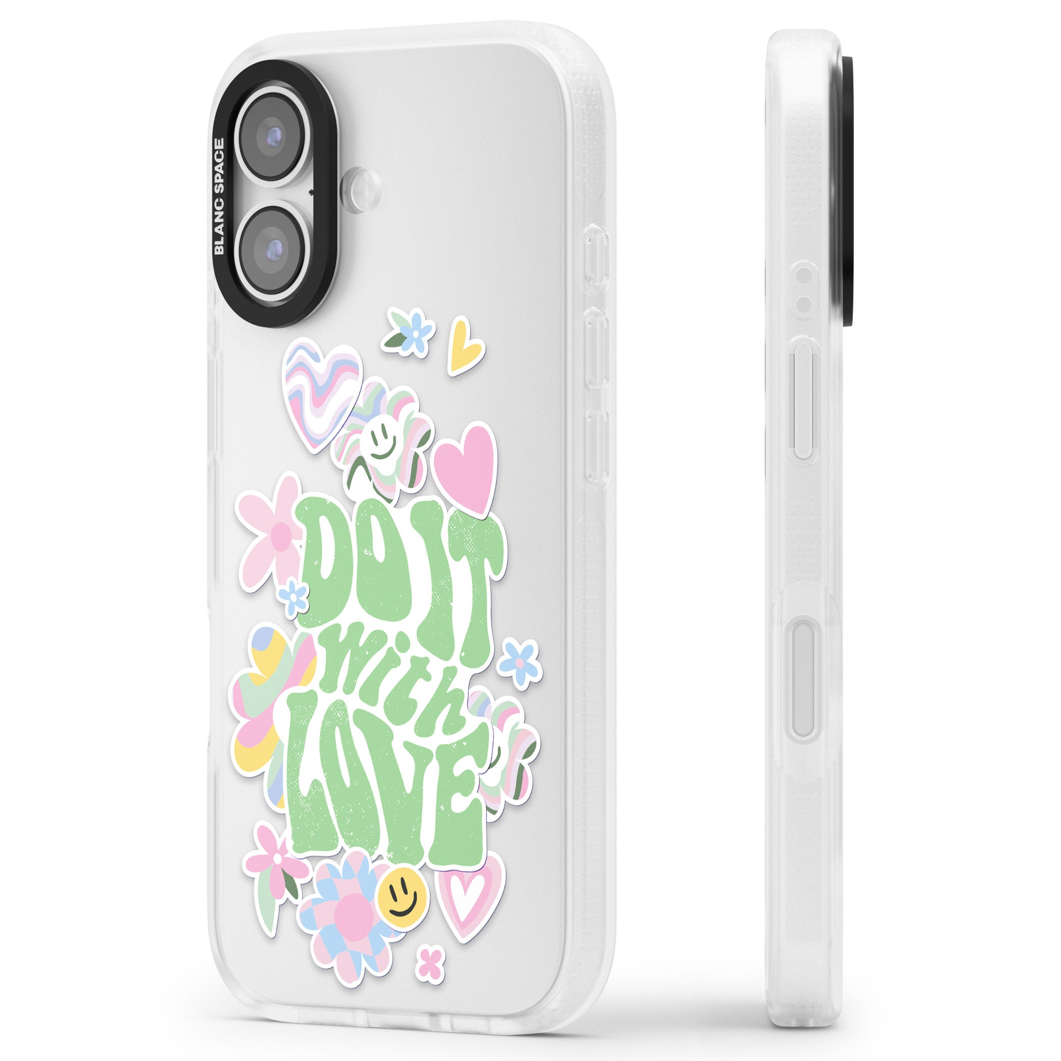 Do It With Love iPhone 17 Impact Air Clear Phone Case Side Profile