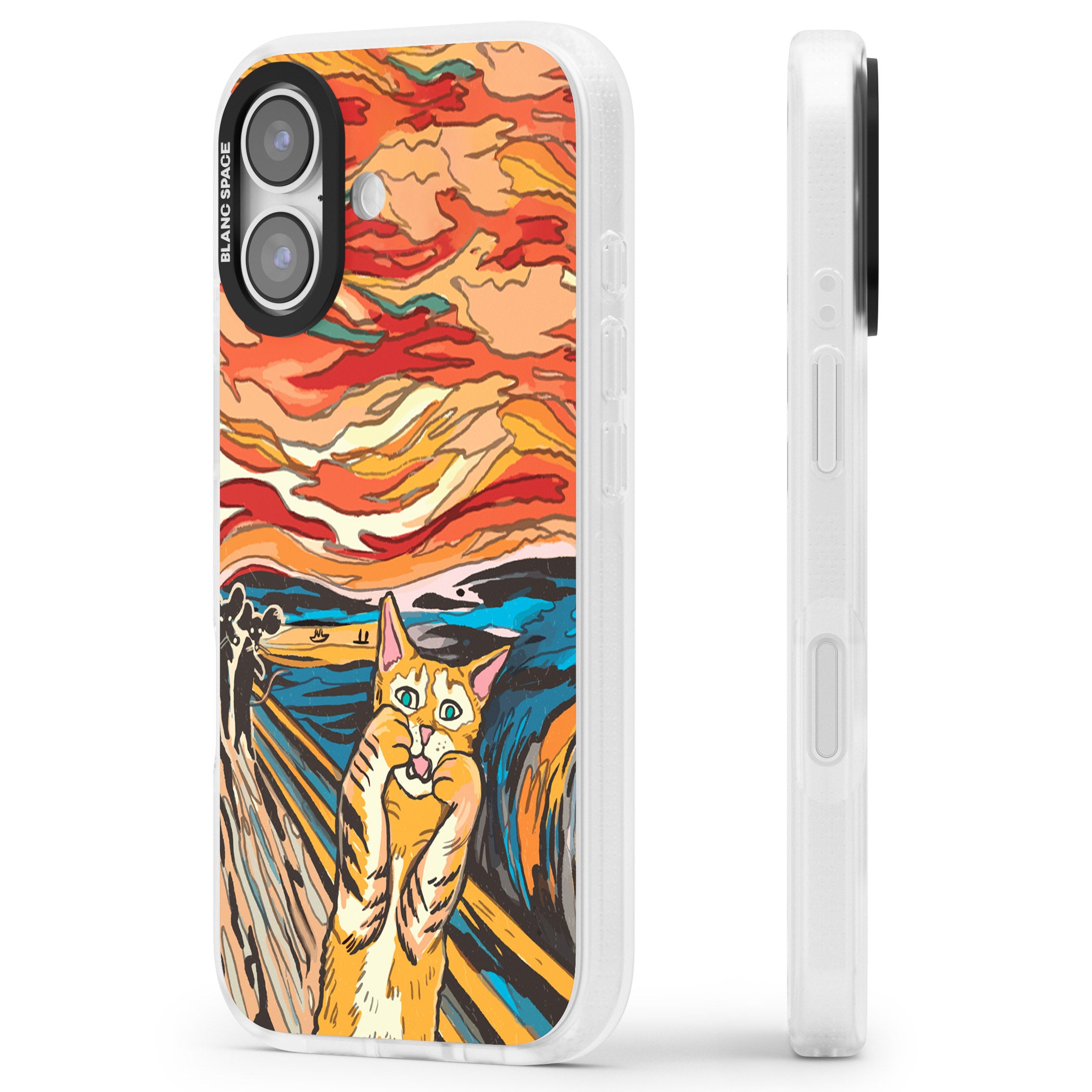 The Meow iPhone 17 Impact Air Clear Phone Case Side Profile