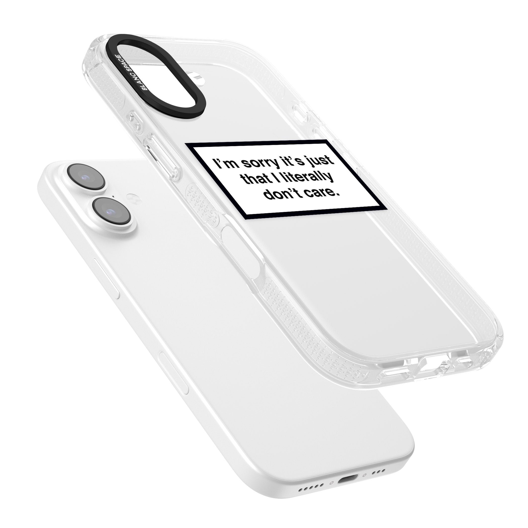 Literally Don'T Care iPhone 17 Impact Air Clear Phone Case Colours