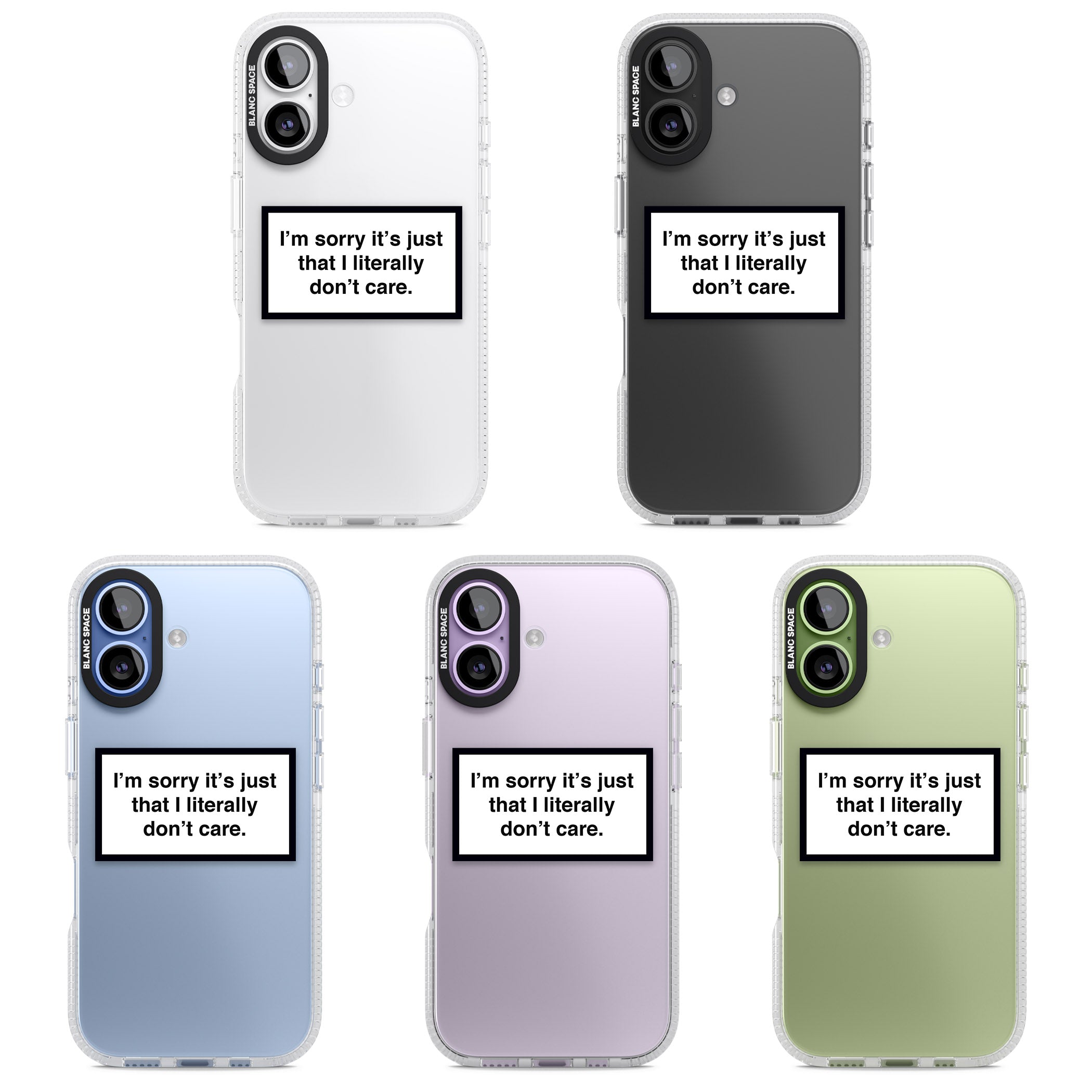 Literally Don'T Care iPhone 17 Impact Air Clear Phone Case APT Impact Protection