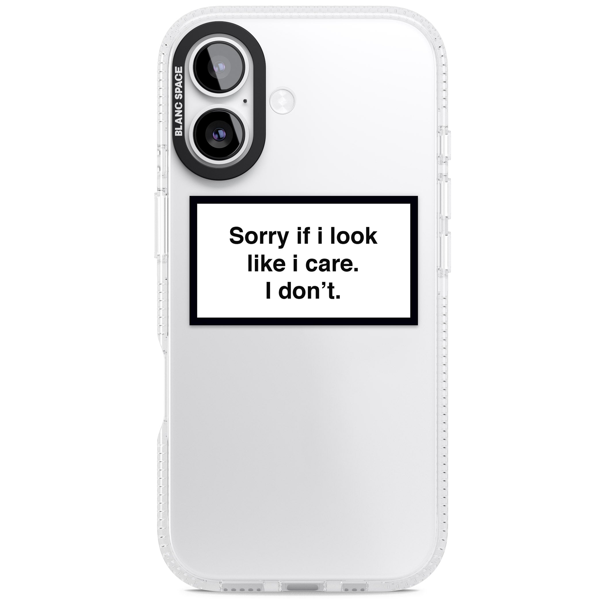 Sorry If I Look Like I Care iPhone 17 Impact Air Clear Phone Case