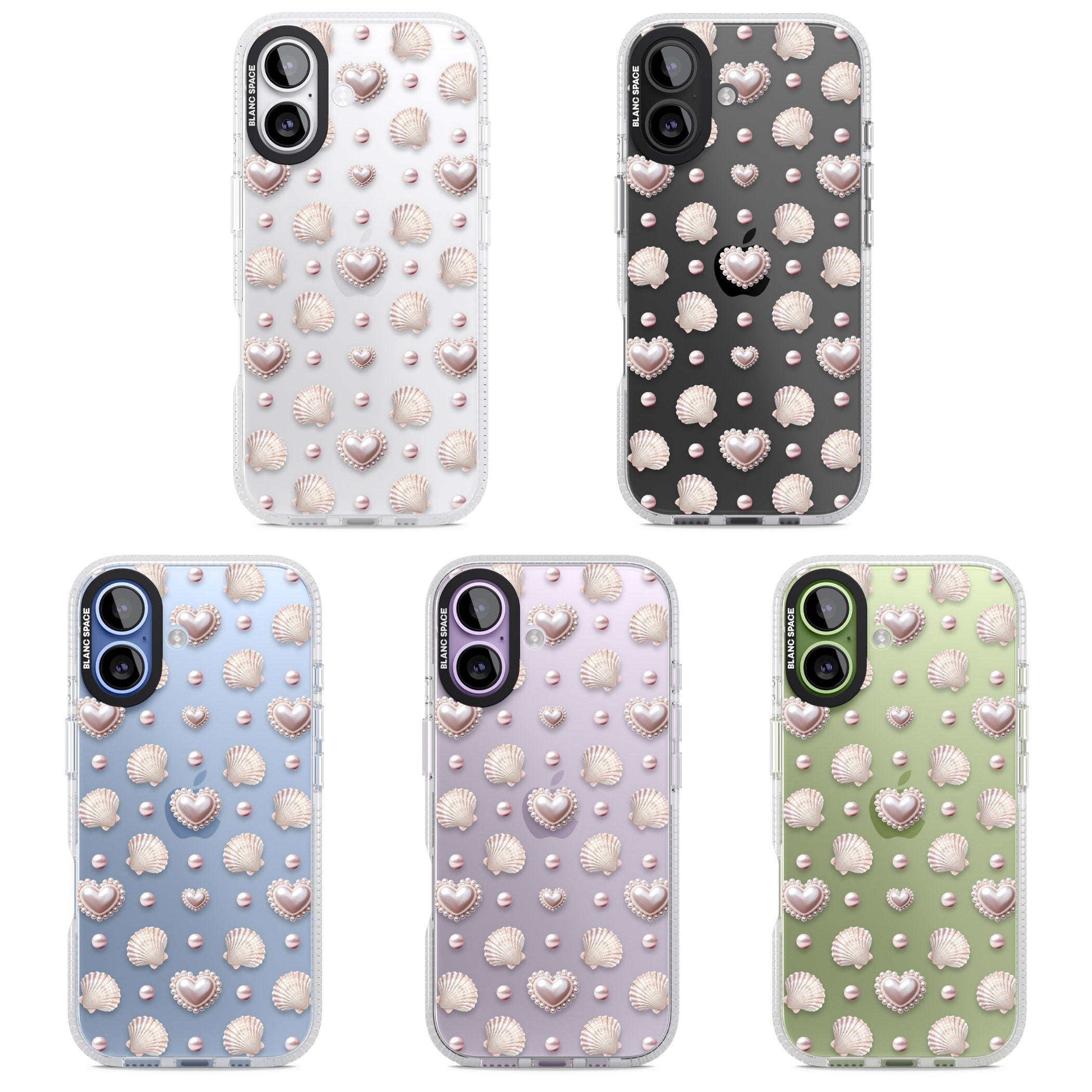 Pearl Hearts iPhone 17 Impact Air Clear Phone Case APT Impact Protection