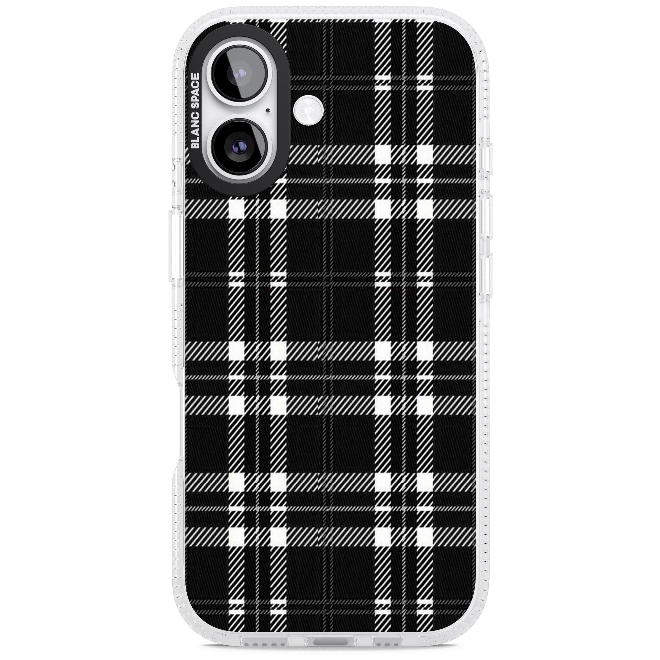 Divine Black Plaid iPhone 17 Impact Air Clear Phone Case