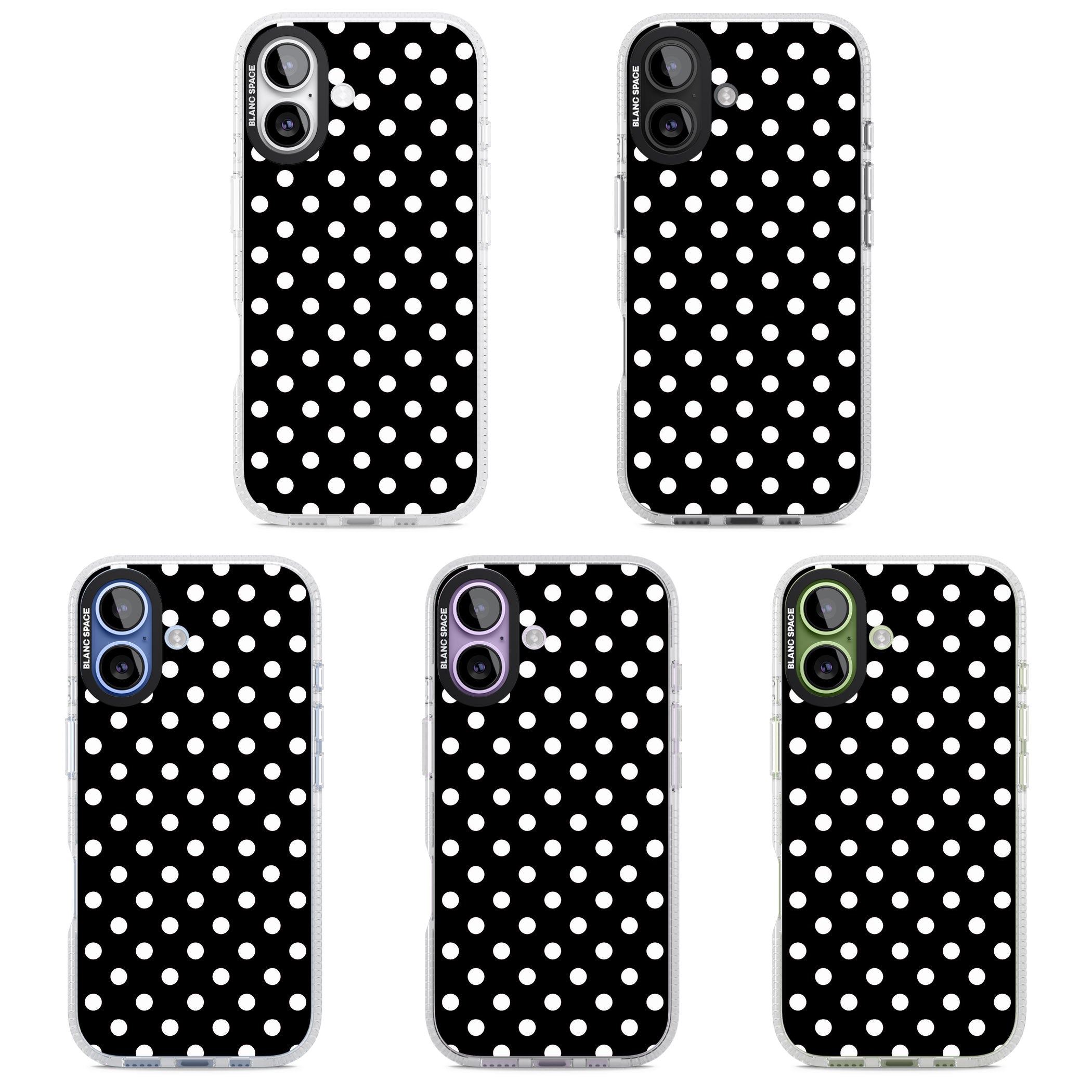 Designer Chic Black Polka Dot iPhone 17 Impact Air Clear Phone Case APT Impact Protection