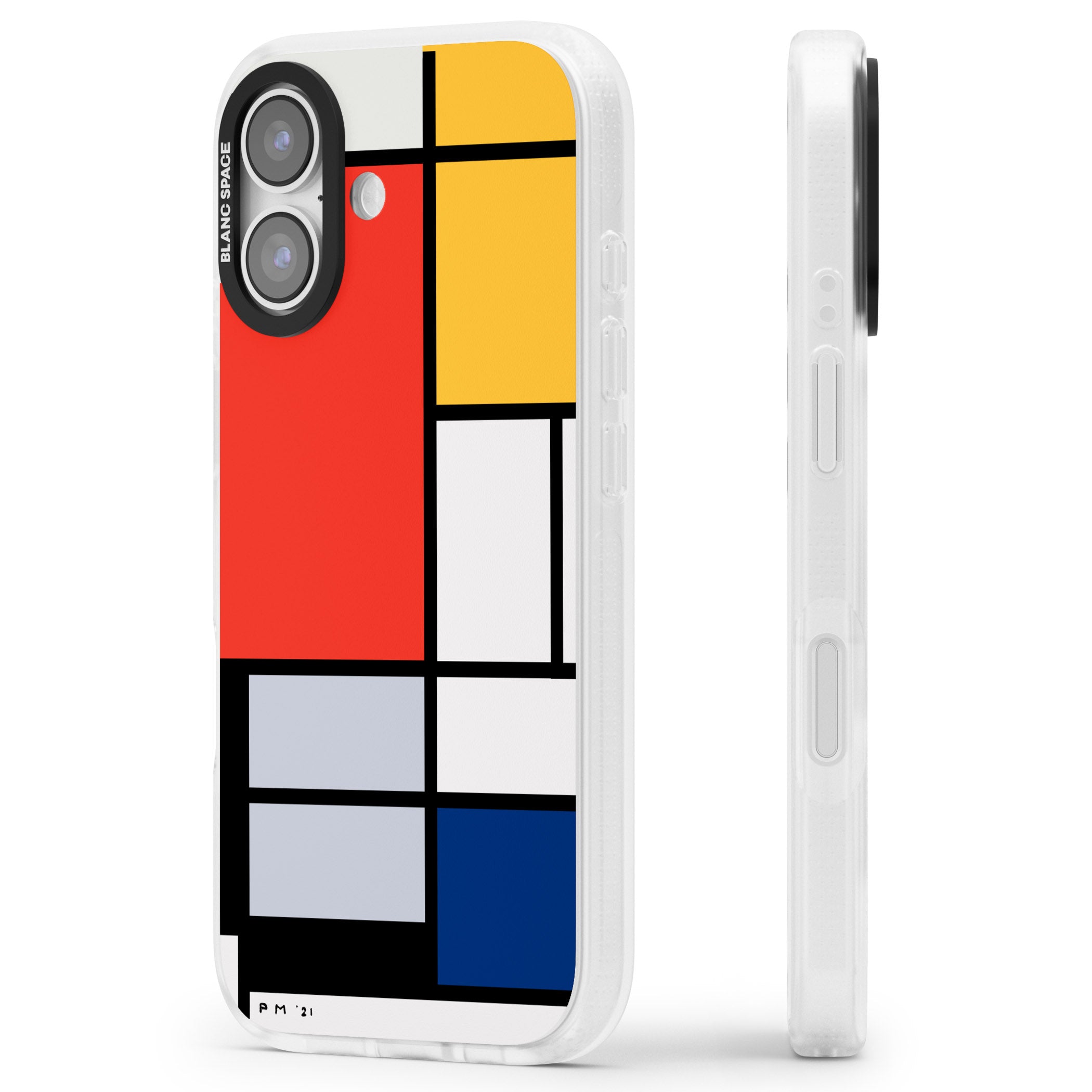 Piet Mondrian'S Composition iPhone 17 Impact Air Clear Phone Case Side Profile