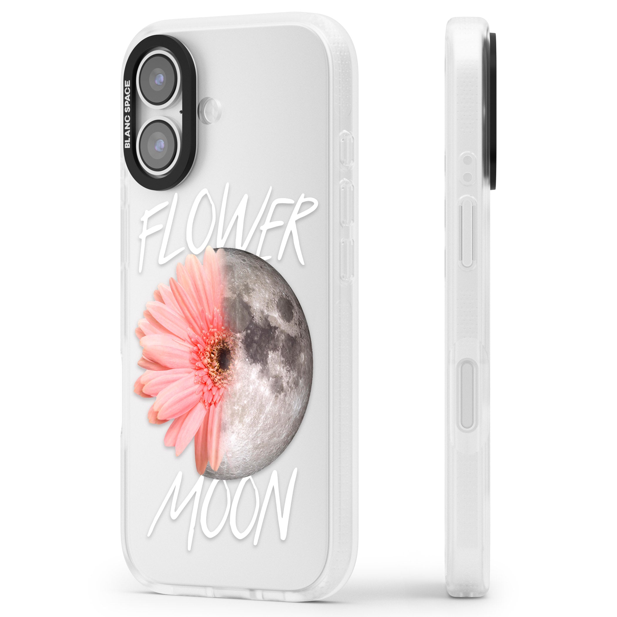 Flower Moon iPhone 17 Impact Air Clear Phone Case Side Profile