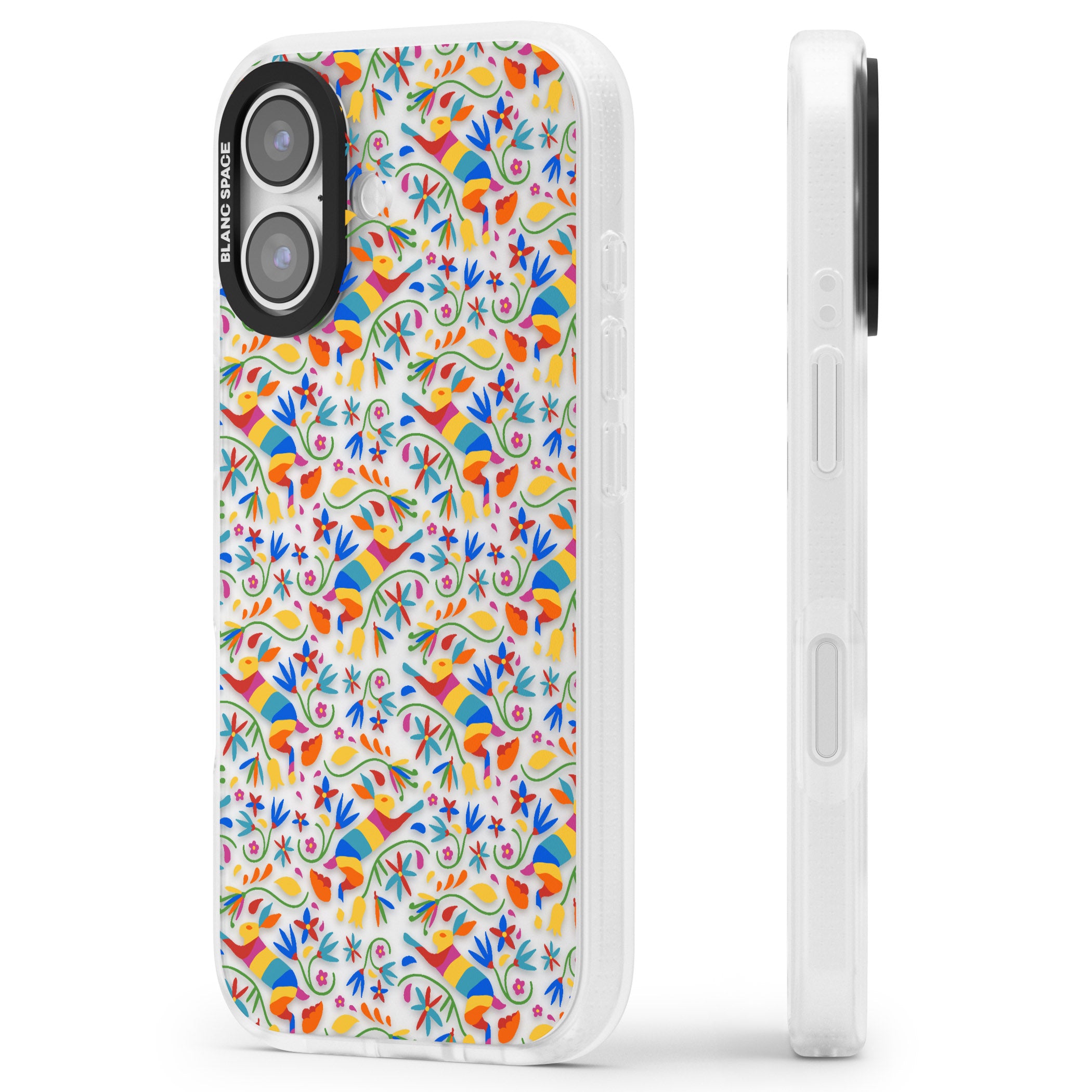 Vibrant Floral Mosaic iPhone 17 Impact Air Clear Phone Case Side Profile