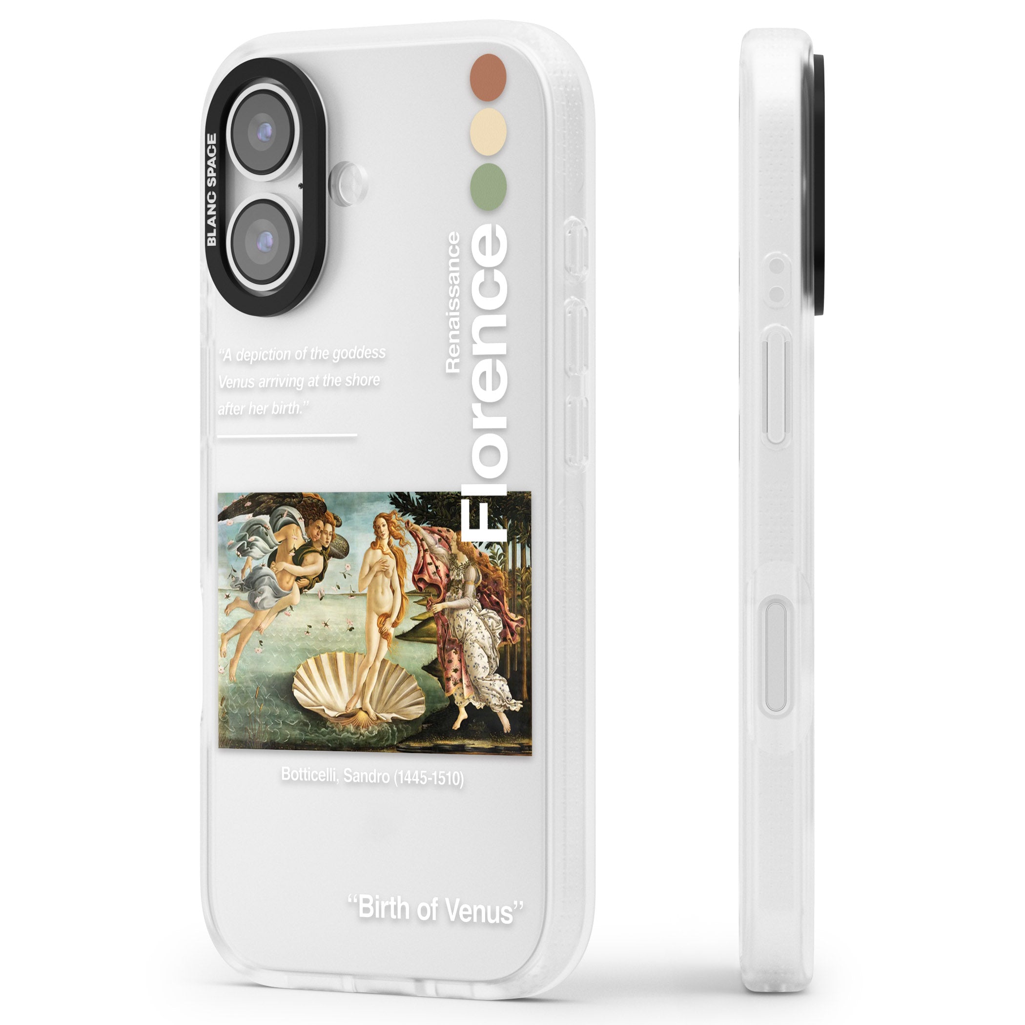 Birth Of Venus iPhone 17 Impact Air Clear Phone Case Side Profile