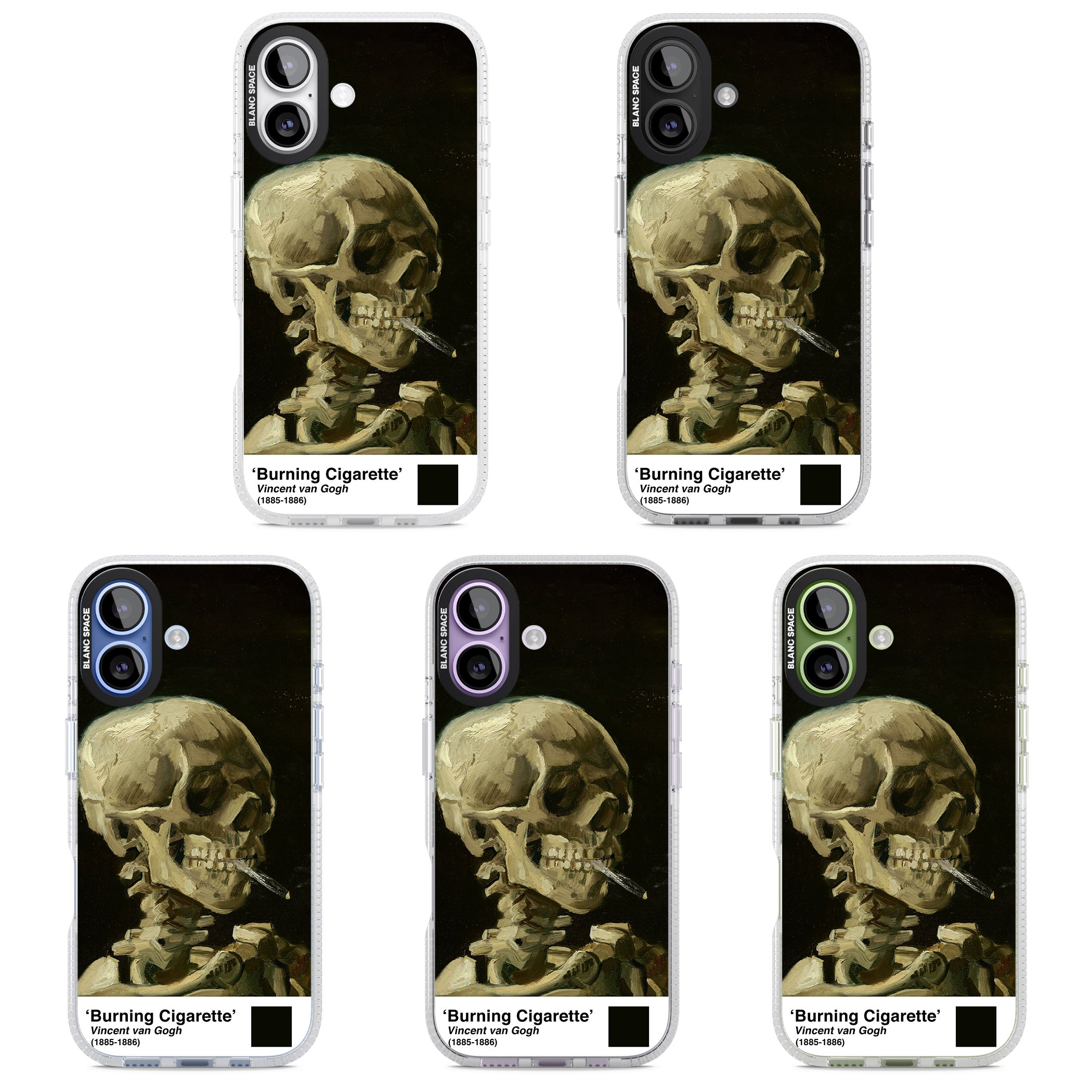 Skull Of A Skeleton With Burning Cigarette iPhone 17 Impact Air Clear Phone Case APT Impact Protection