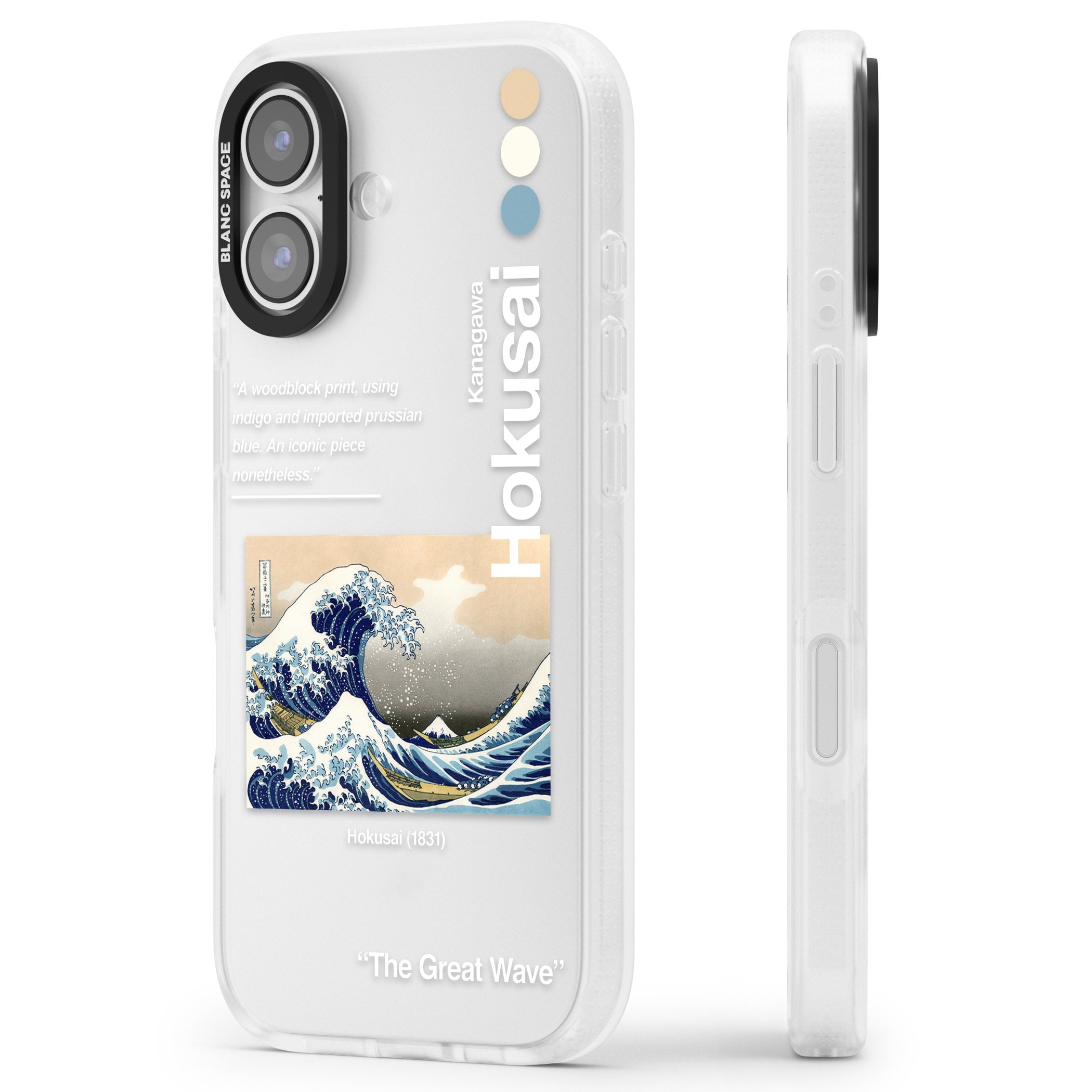 The Great Wave iPhone 17 Impact Air Clear Phone Case Side Profile