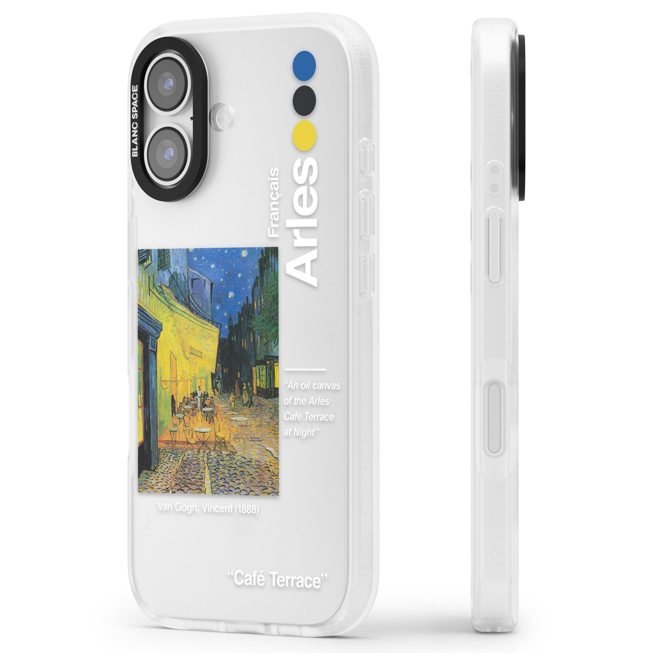 Cafe Terrace At Night iPhone 17 Impact Air Clear Phone Case Side Profile