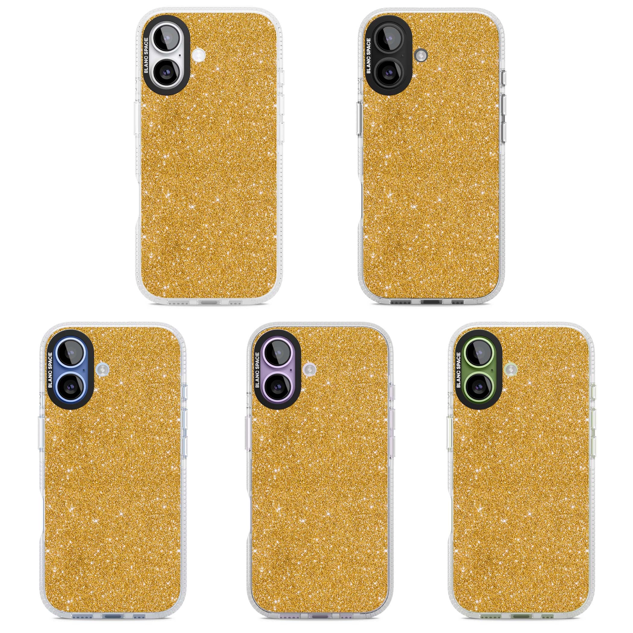 Gold Glitter gold glitter iPhone case featuring a shimmering sparkle wallpaper design in luxury gold | Clear Case Impact Air case for iPhone 17