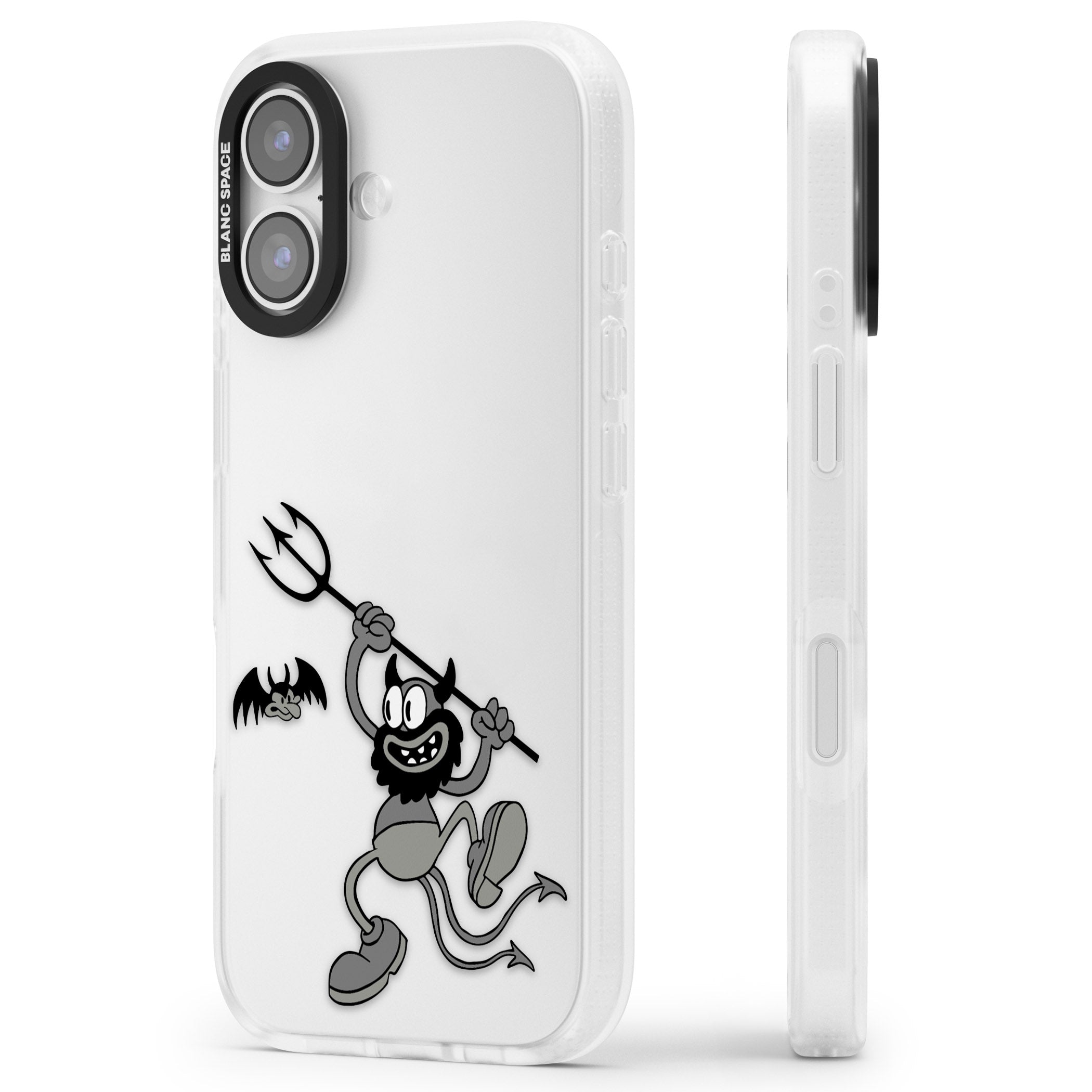 Dancing Devil iPhone 17 Impact Air Clear Phone Case Side Profile