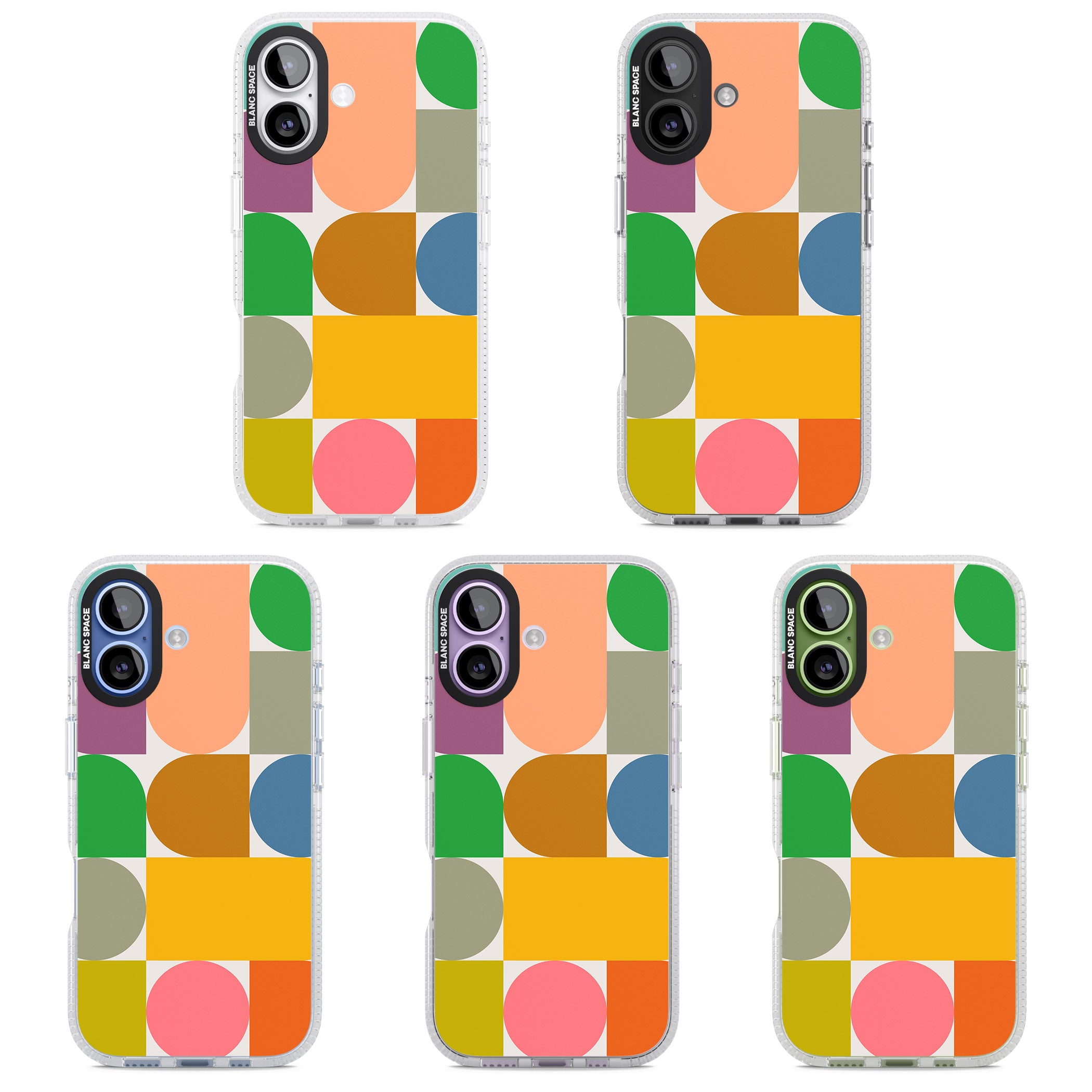 Retro Colorful Shapes iPhone 17 Impact Air Clear Phone Case APT Impact Protection