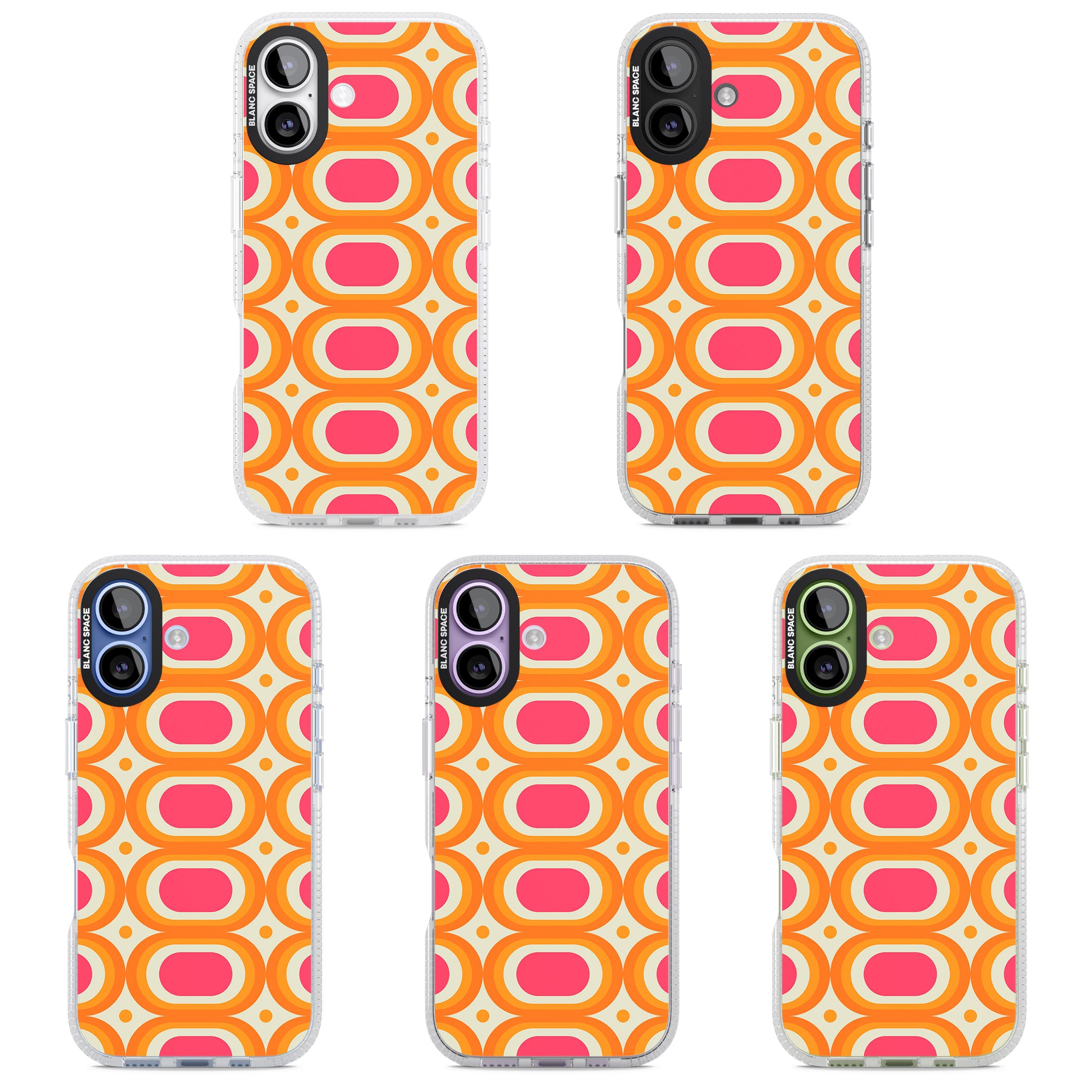 Groovy 60S Shape Pattern iPhone 17 Impact Air Clear Phone Case APT Impact Protection