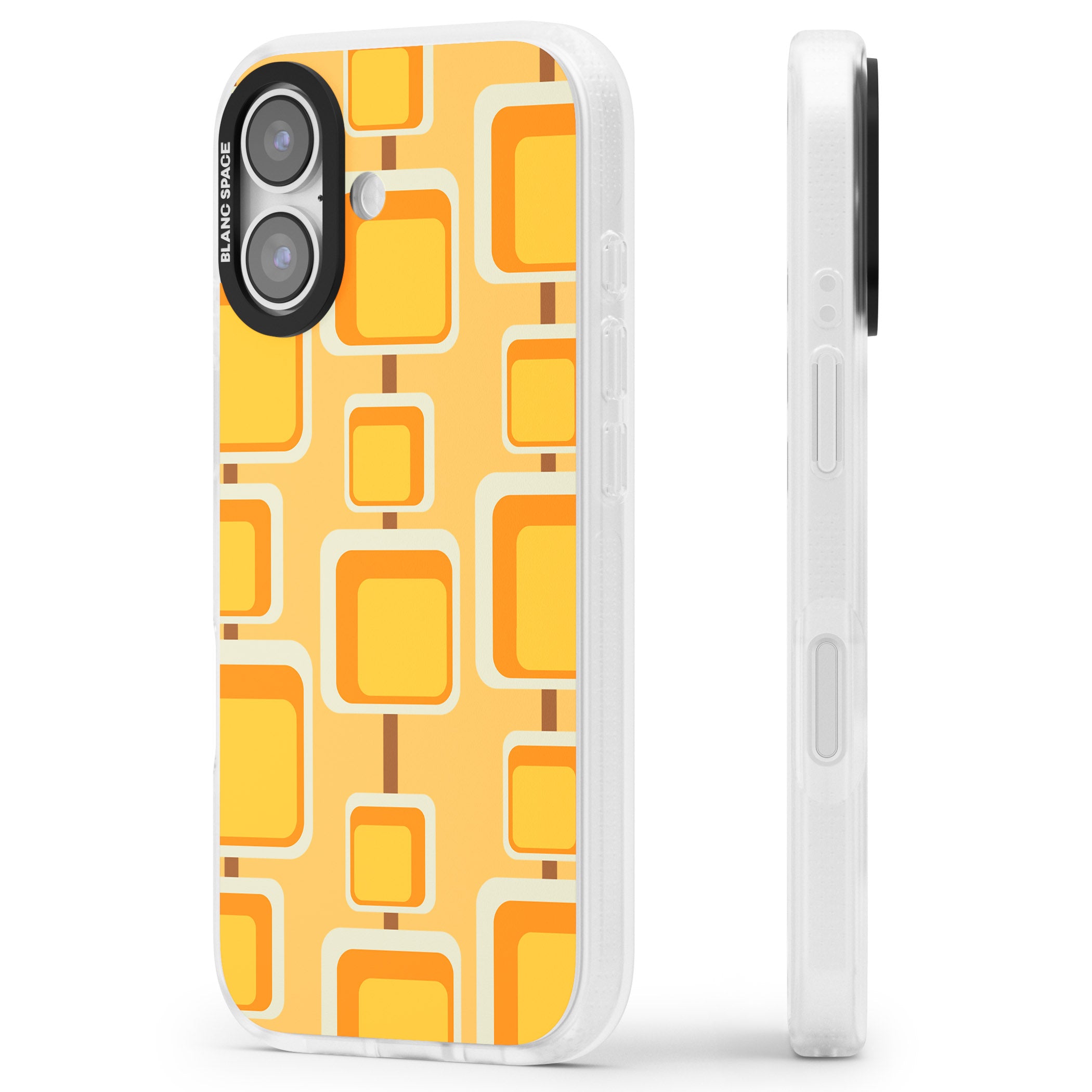 Sunny Mid Century Squares iPhone 17 Impact Air Clear Phone Case Side Profile
