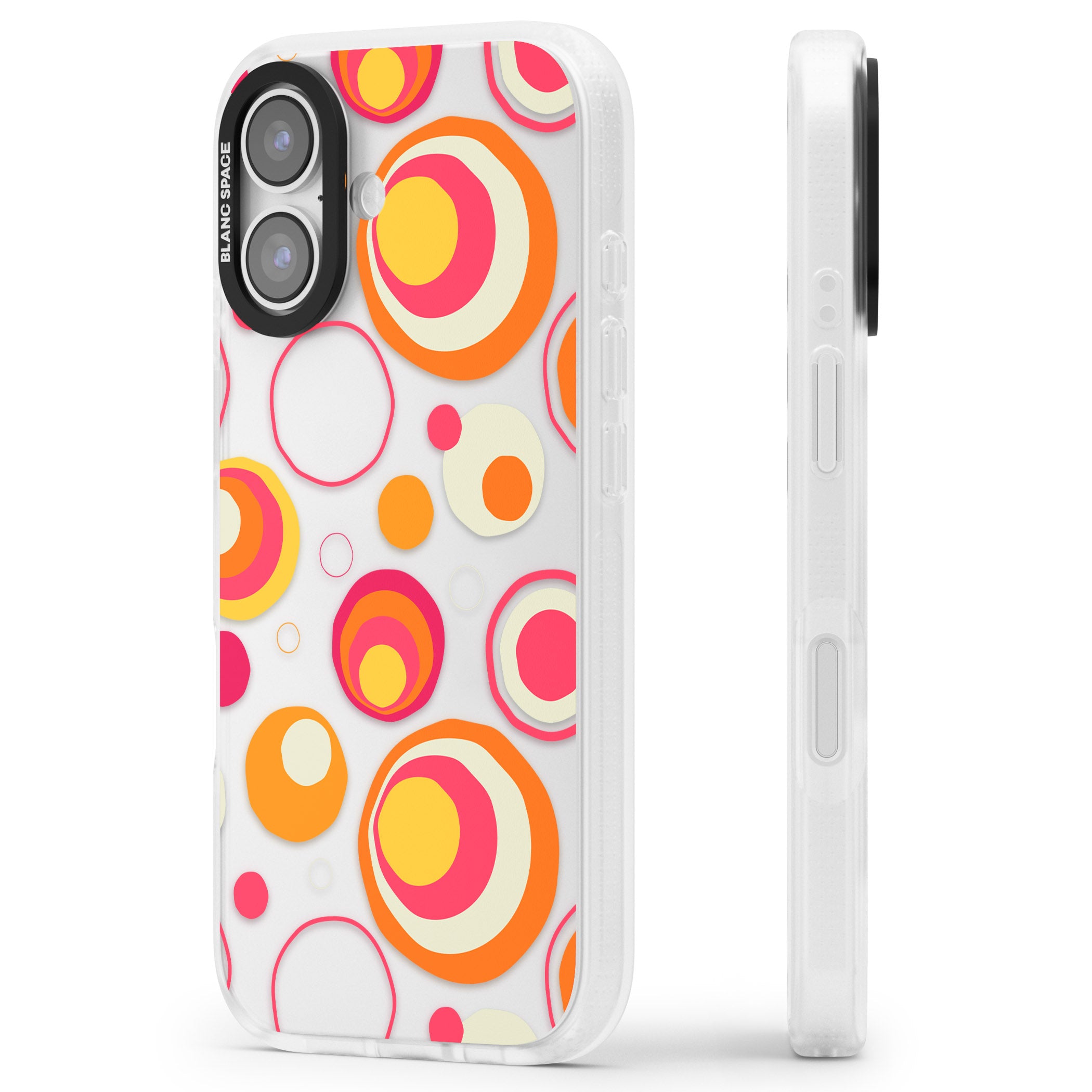 Mid Century Party Pattern iPhone 17 Impact Air Clear Phone Case Side Profile