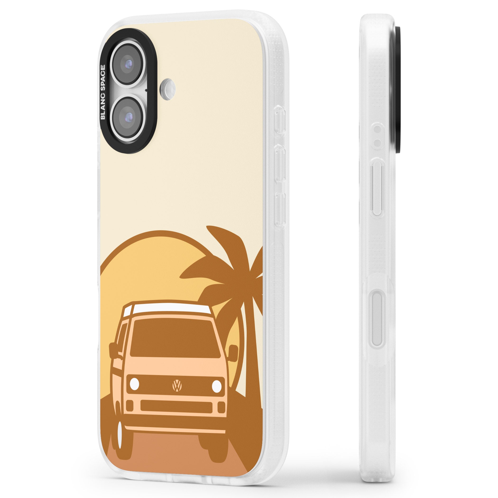 Sunset Van iPhone 17 Impact Air Clear Phone Case Side Profile
